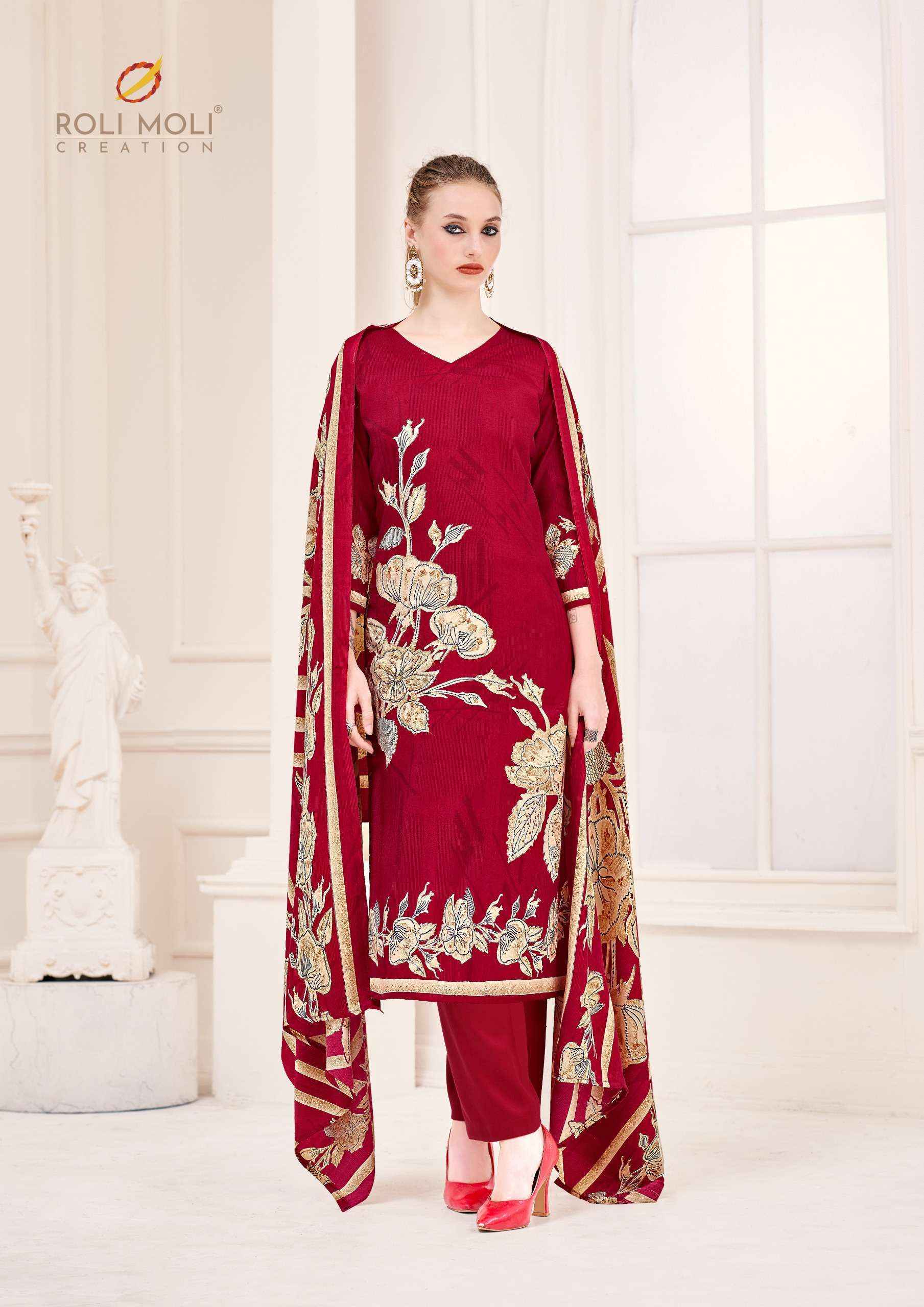 Roli Moli Nusrat Pashmina Dress Material (8 pcs Catalogue)