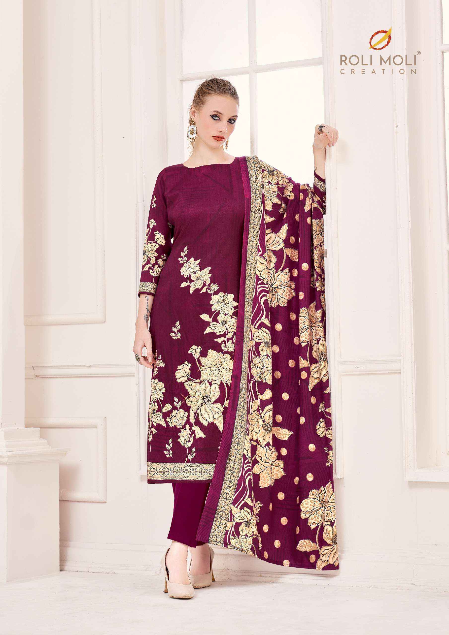 Roli Moli Nusrat Pashmina Dress Material (8 pcs Catalogue)