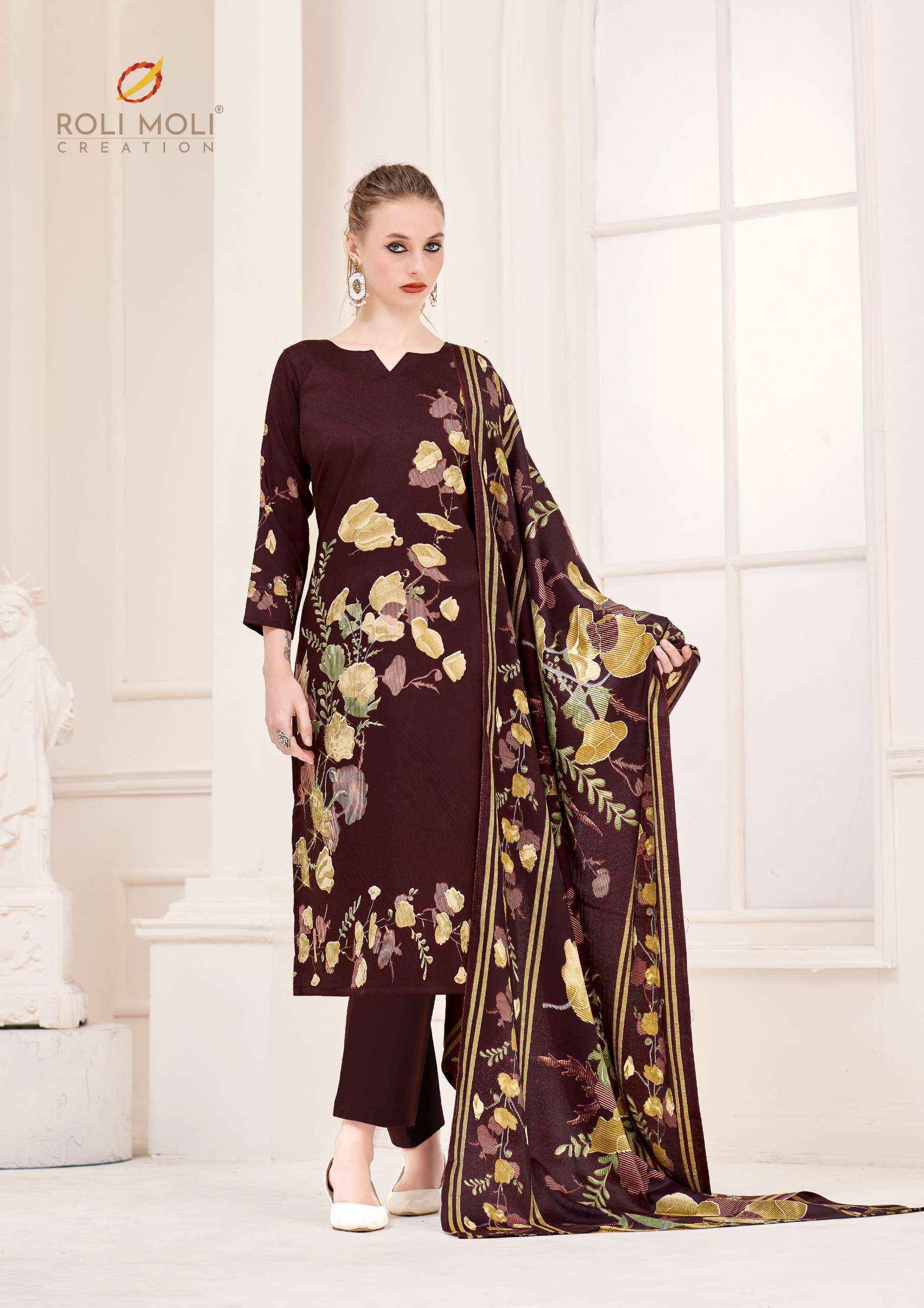 Roli Moli Nusrat Pashmina Dress Material (8 pcs Catalogue)