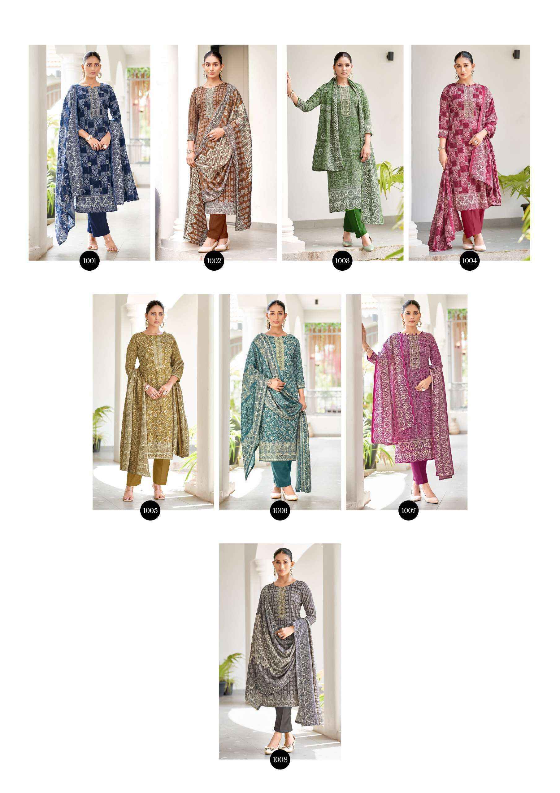 Roli Moli Rangat Pashmina Dress Material (8 pcs Catalogue)