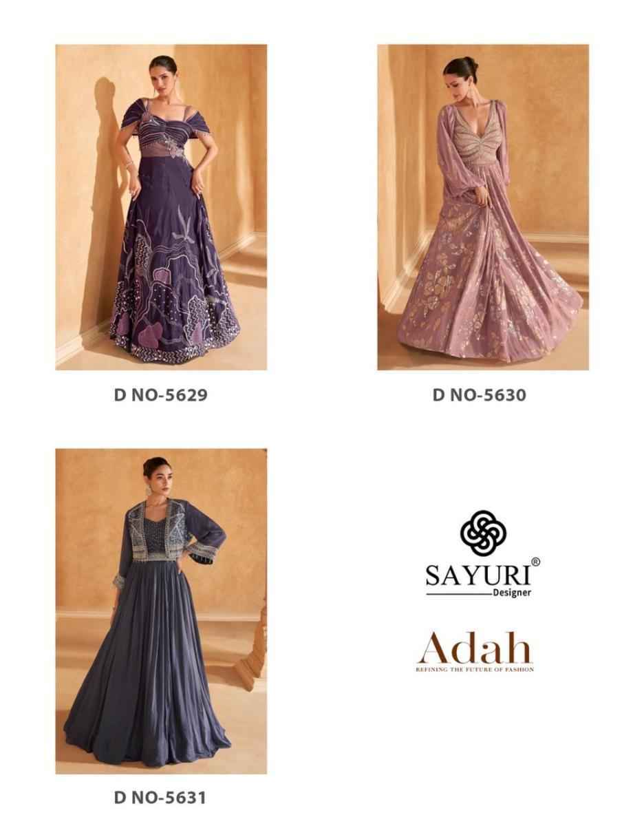 Sayuri Designer Adah Readymde Chinon Dress (3 pcs Catalogue)