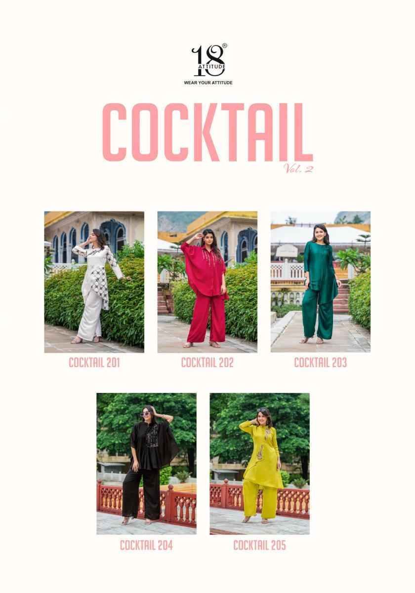 18 Attitude Cocktail Vol-2 Vichitra Silk Co ord Set (5 pcs Catalogue)