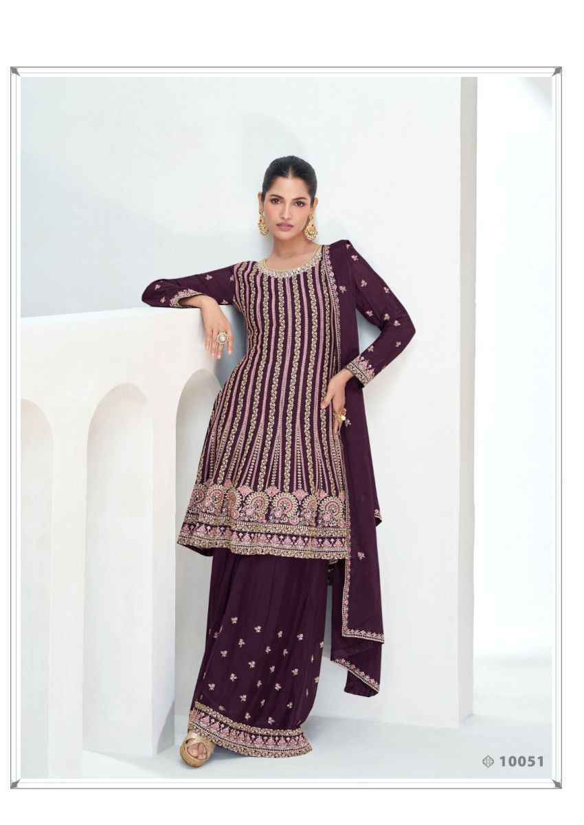 Aashirwad Creation Aarika Readymade Chinon Silk Dress (3 pcs Catalogue)