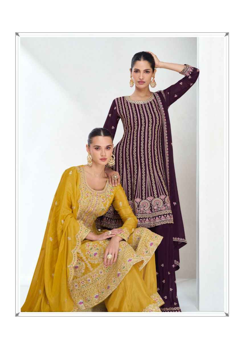 Aashirwad Creation Aarika Readymade Chinon Silk Dress (3 pcs Catalogue)