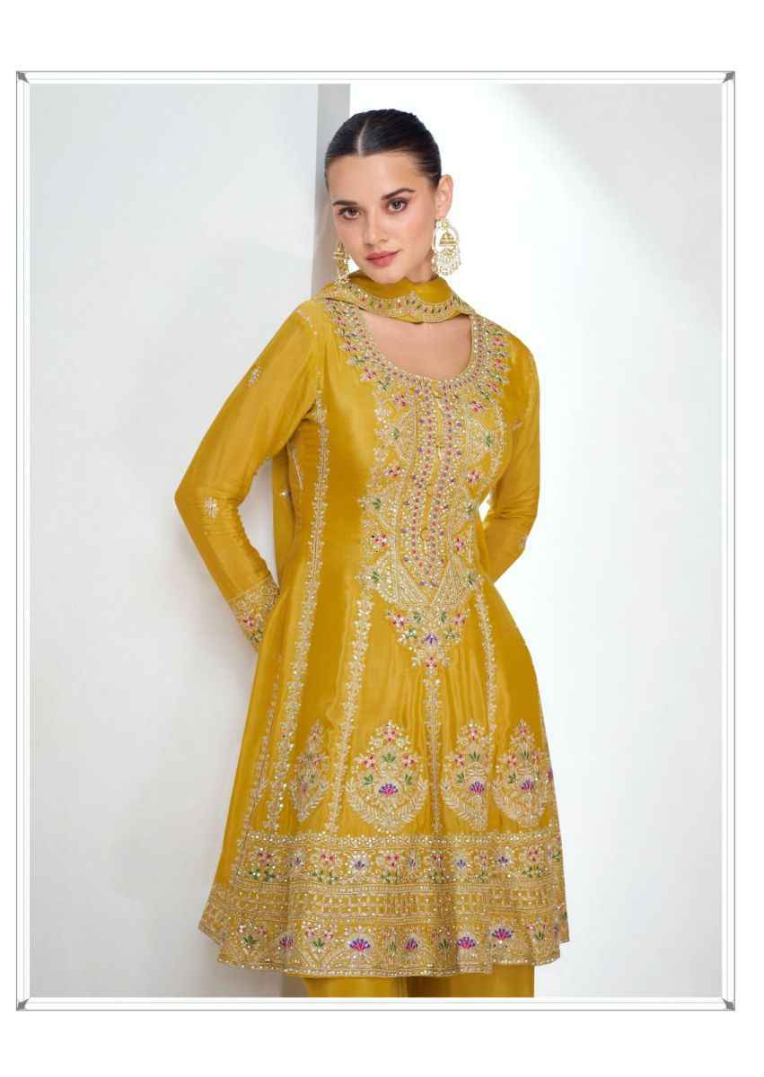 Aashirwad Creation Aarika Readymade Chinon Silk Dress (3 pcs Catalogue)