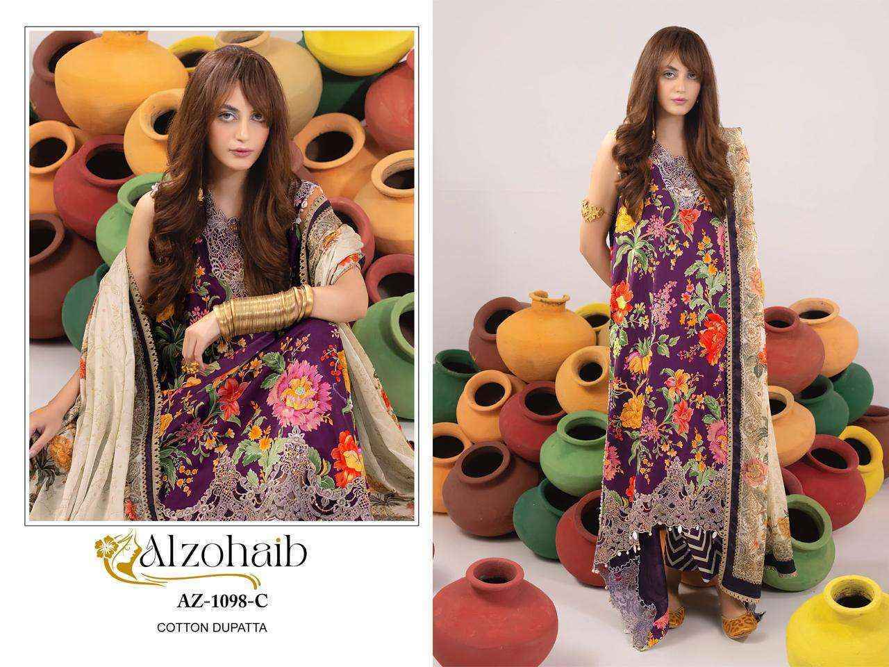 Al Zohaib Az-1098 Cotton Dress Material (3 pcs Catalogue)