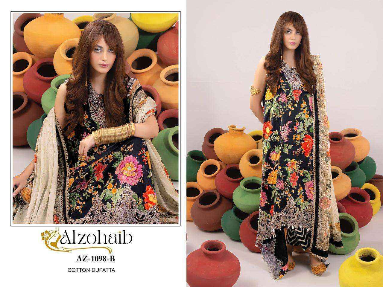 Al Zohaib Az-1098 Cotton Dress Material (3 pcs Catalogue)