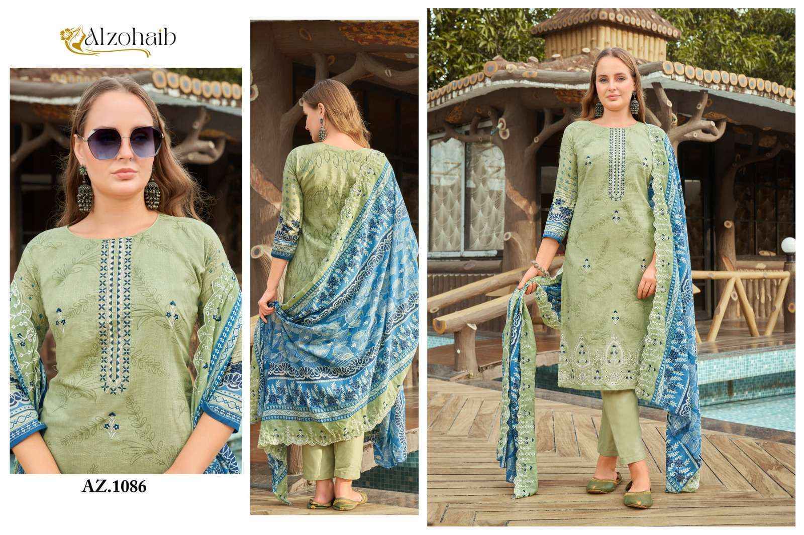 Al Zohaib D No 1086 To 1089 Cotton Dress Material 4 pcs Catalogue