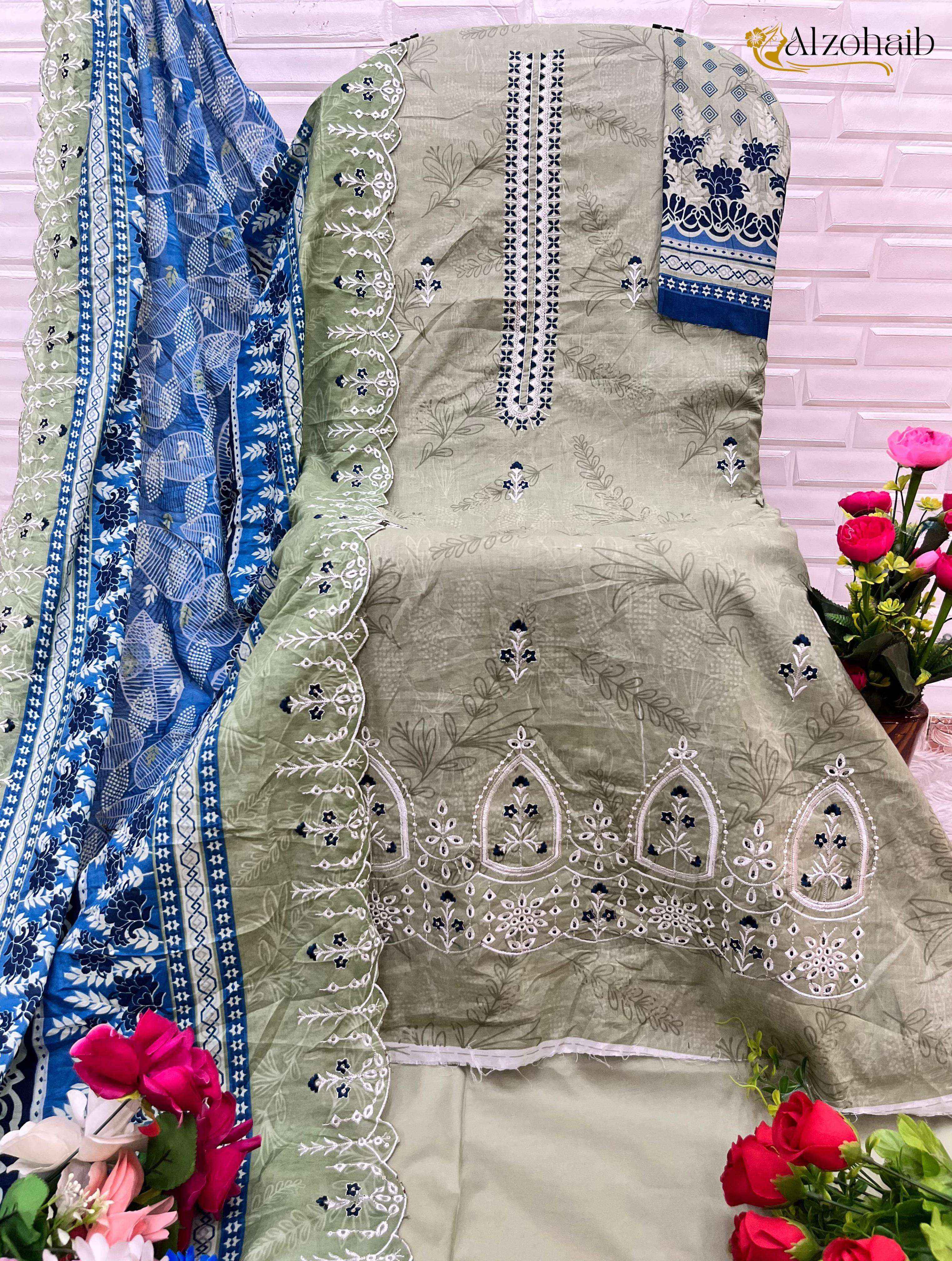Al Zohaib D No 1086 To 1089 Cotton Dress Material 4 pcs Catalogue