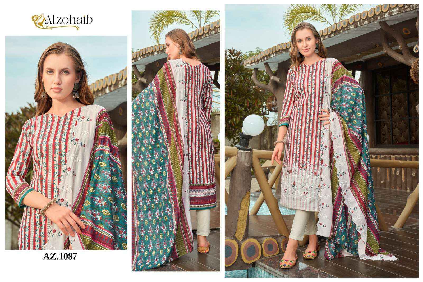 Al Zohaib D No 1086 To 1089 Cotton Dress Material 4 pcs Catalogue