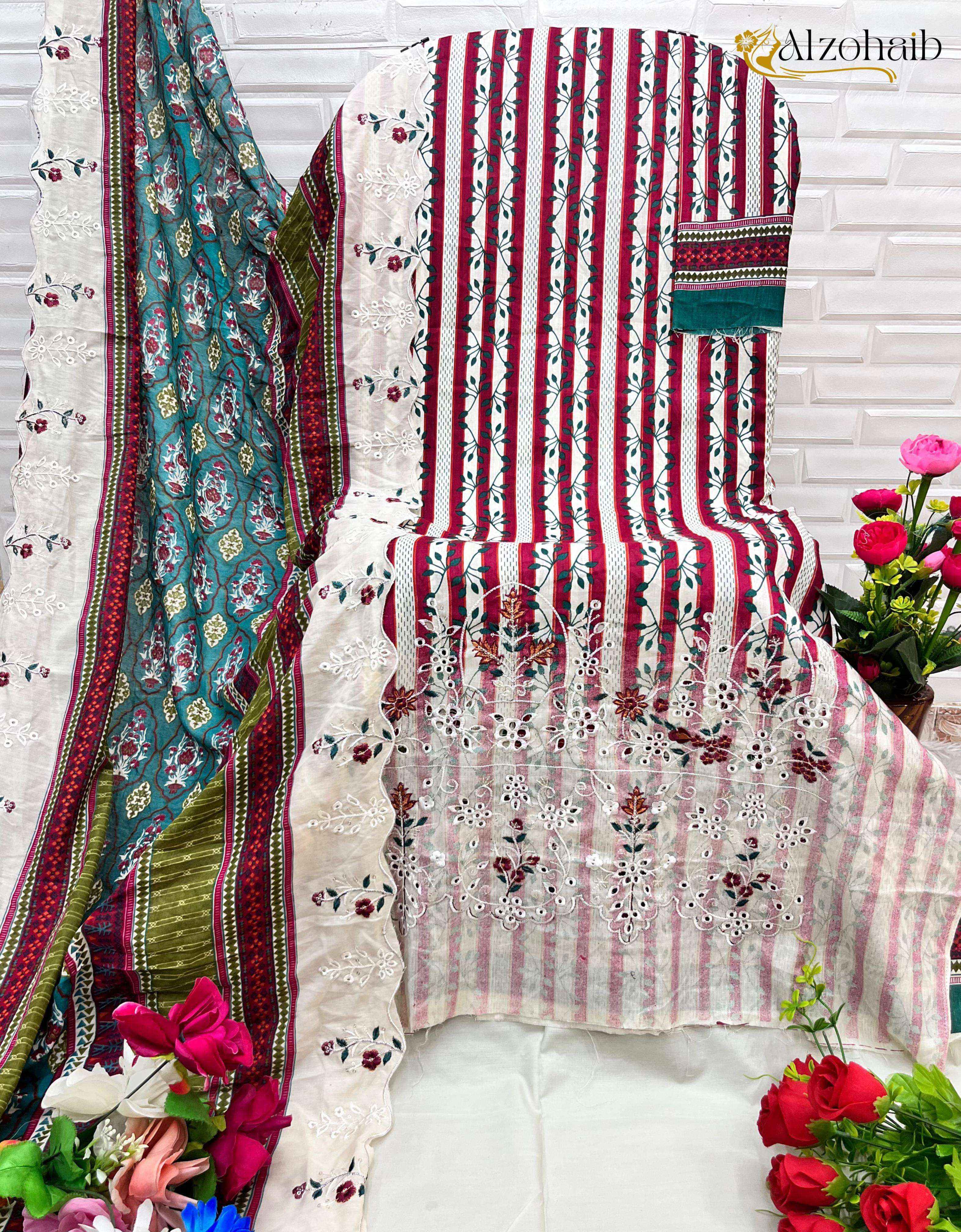 Al Zohaib D No 1086 To 1089 Cotton Dress Material 4 pcs Catalogue