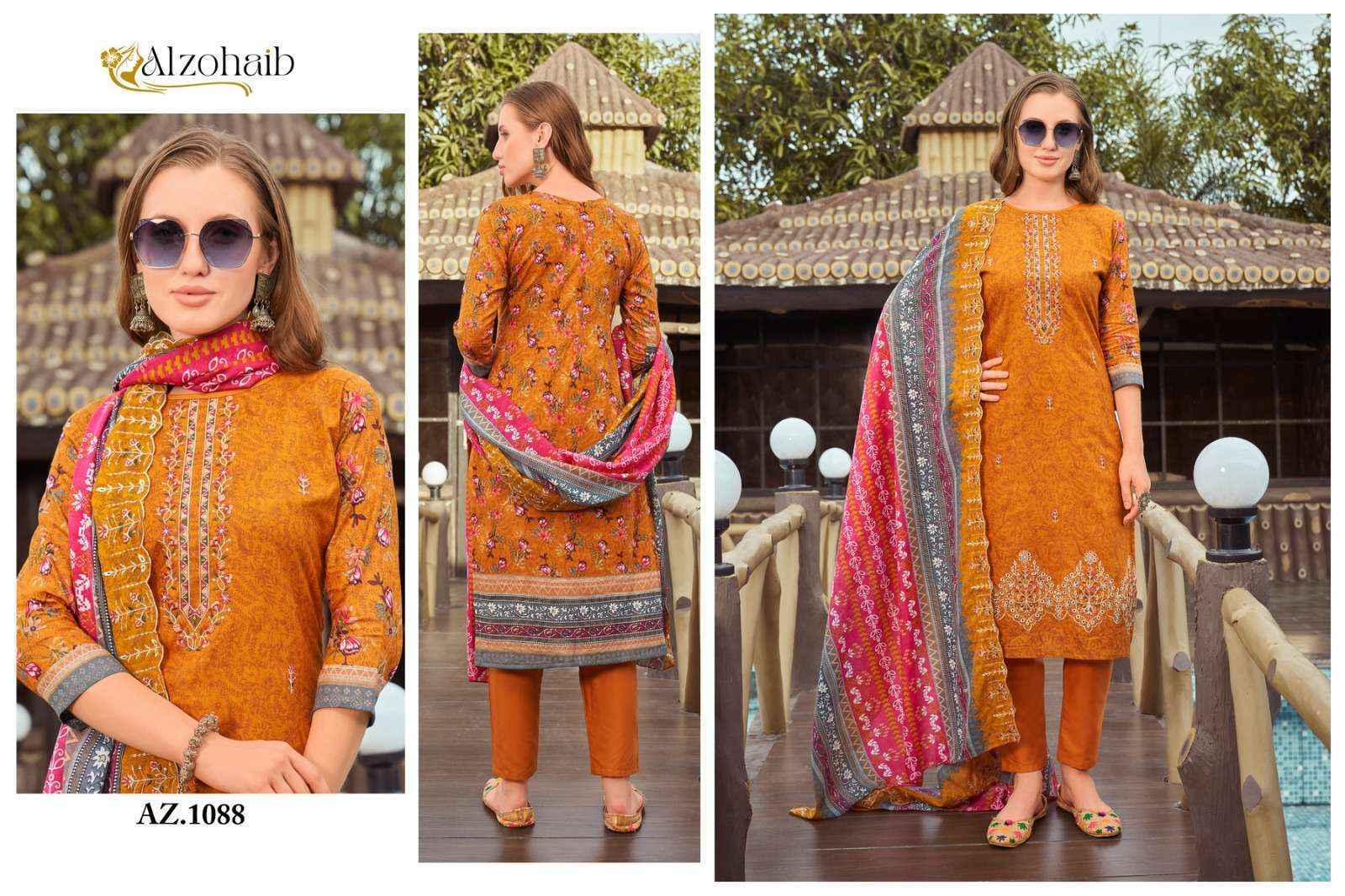 Al Zohaib D No 1086 To 1089 Cotton Dress Material 4 pcs Catalogue