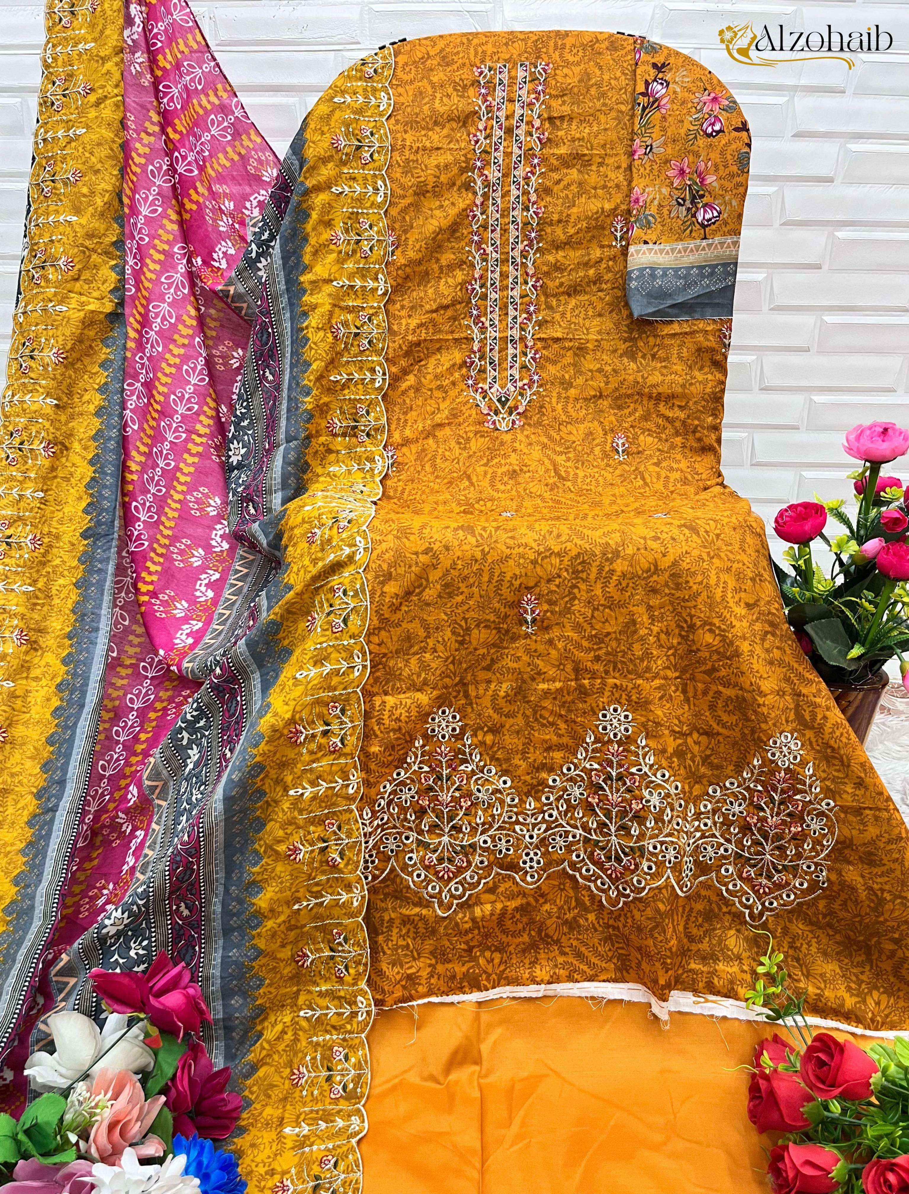 Al Zohaib D No 1086 To 1089 Cotton Dress Material 4 pcs Catalogue