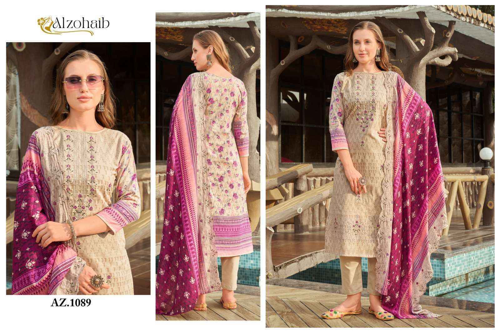 Al Zohaib D No 1086 To 1089 Cotton Dress Material 4 pcs Catalogue