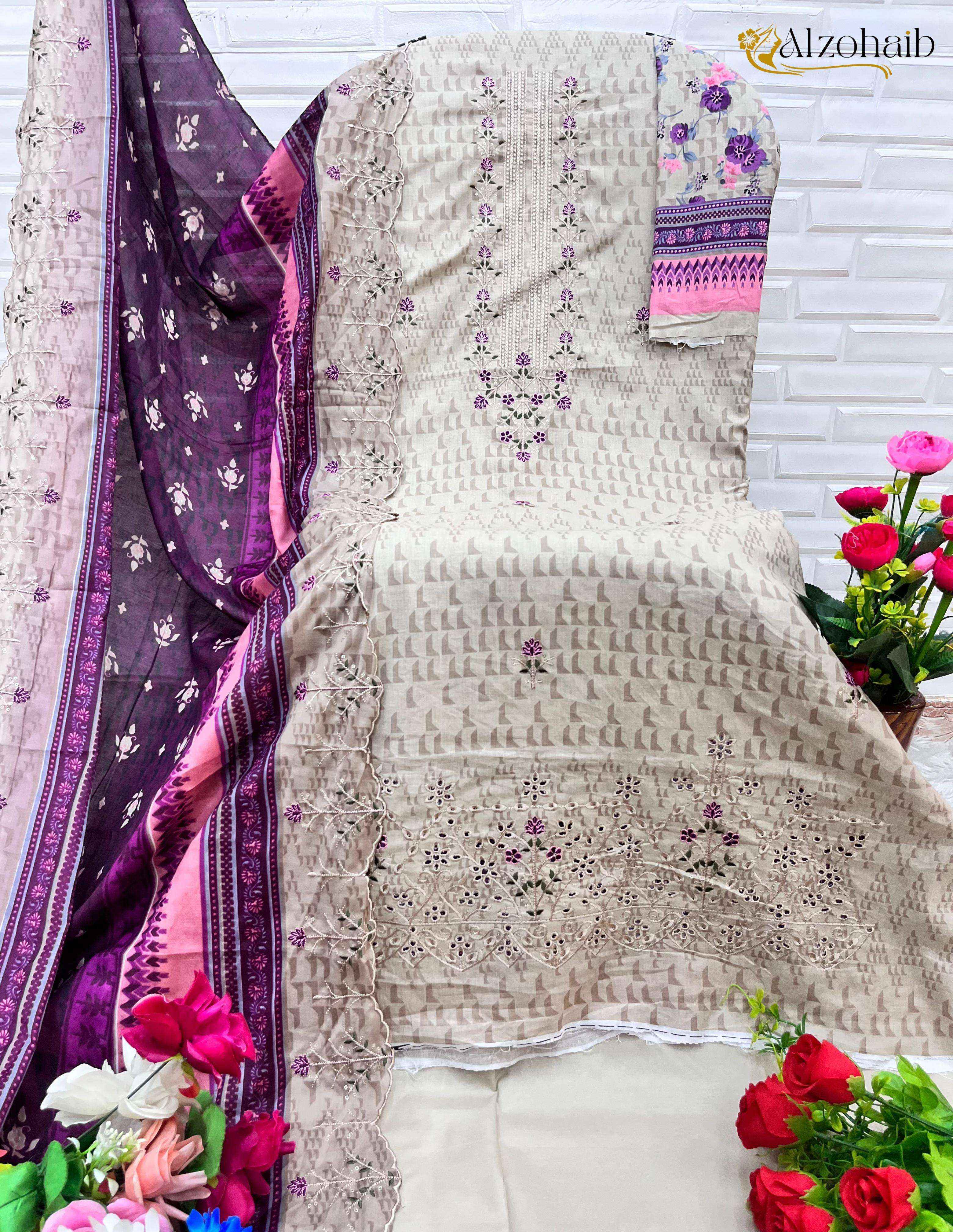 Al Zohaib D No 1086 To 1089 Cotton Dress Material 4 pcs Catalogue