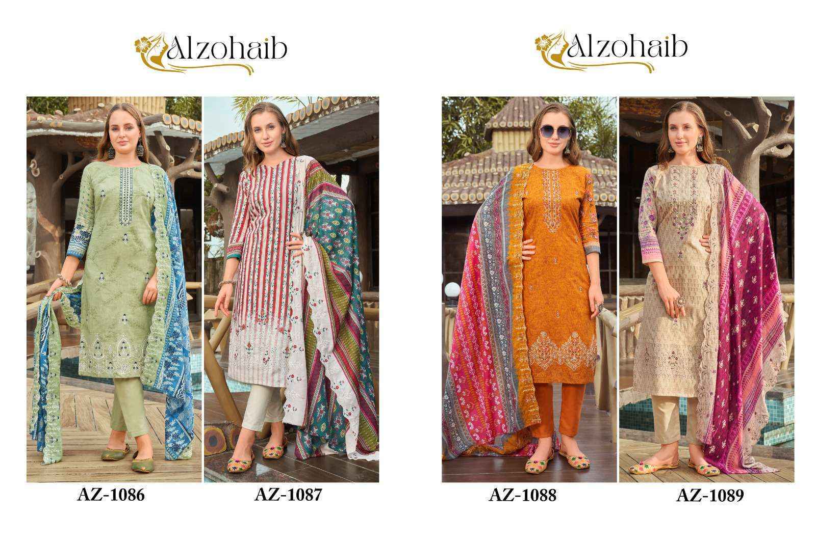 Al Zohaib D No 1086 To 1089 Cotton Dress Material 4 pcs Catalogue