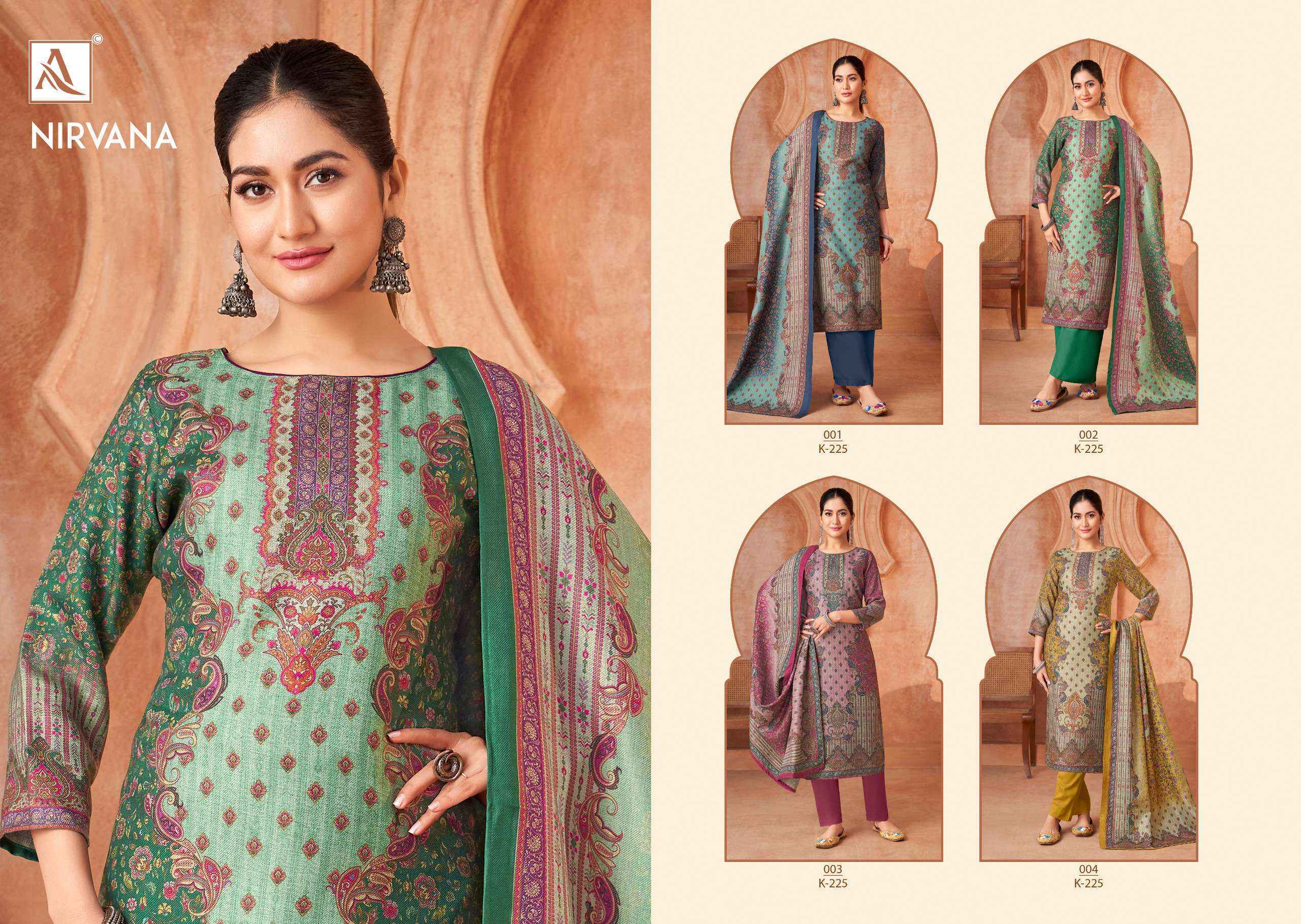 Alok Nirvana Viscose Pashmina Dress Material 4 pcs Catalogue