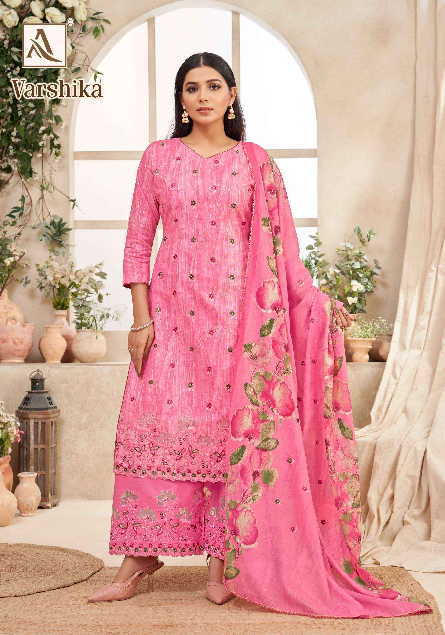 Alok Varshika Camric Cotton Dress Material 6 pcs Catalogue