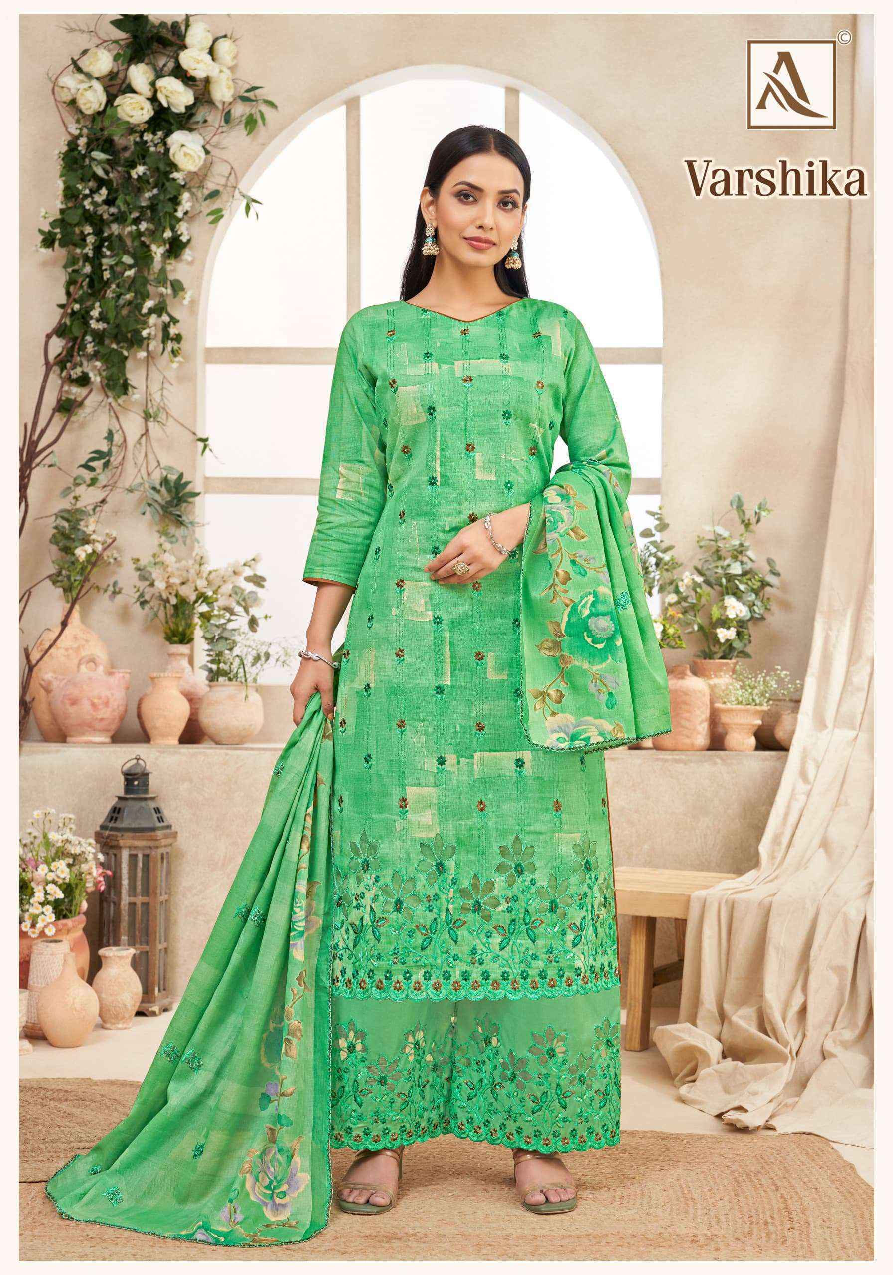 Alok Varshika Camric Cotton Dress Material 6 pcs Catalogue