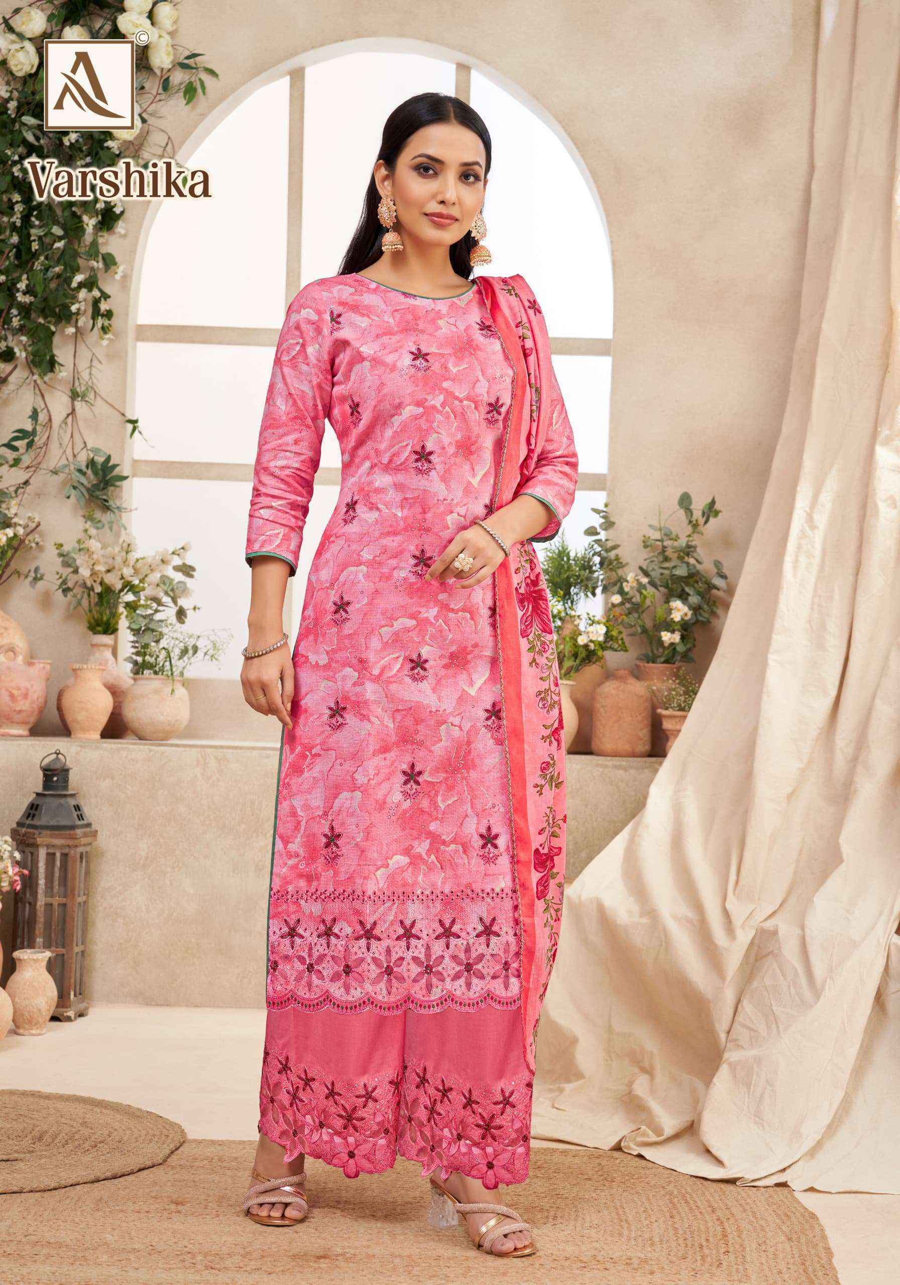 Alok Varshika Camric Cotton Dress Material 6 pcs Catalogue