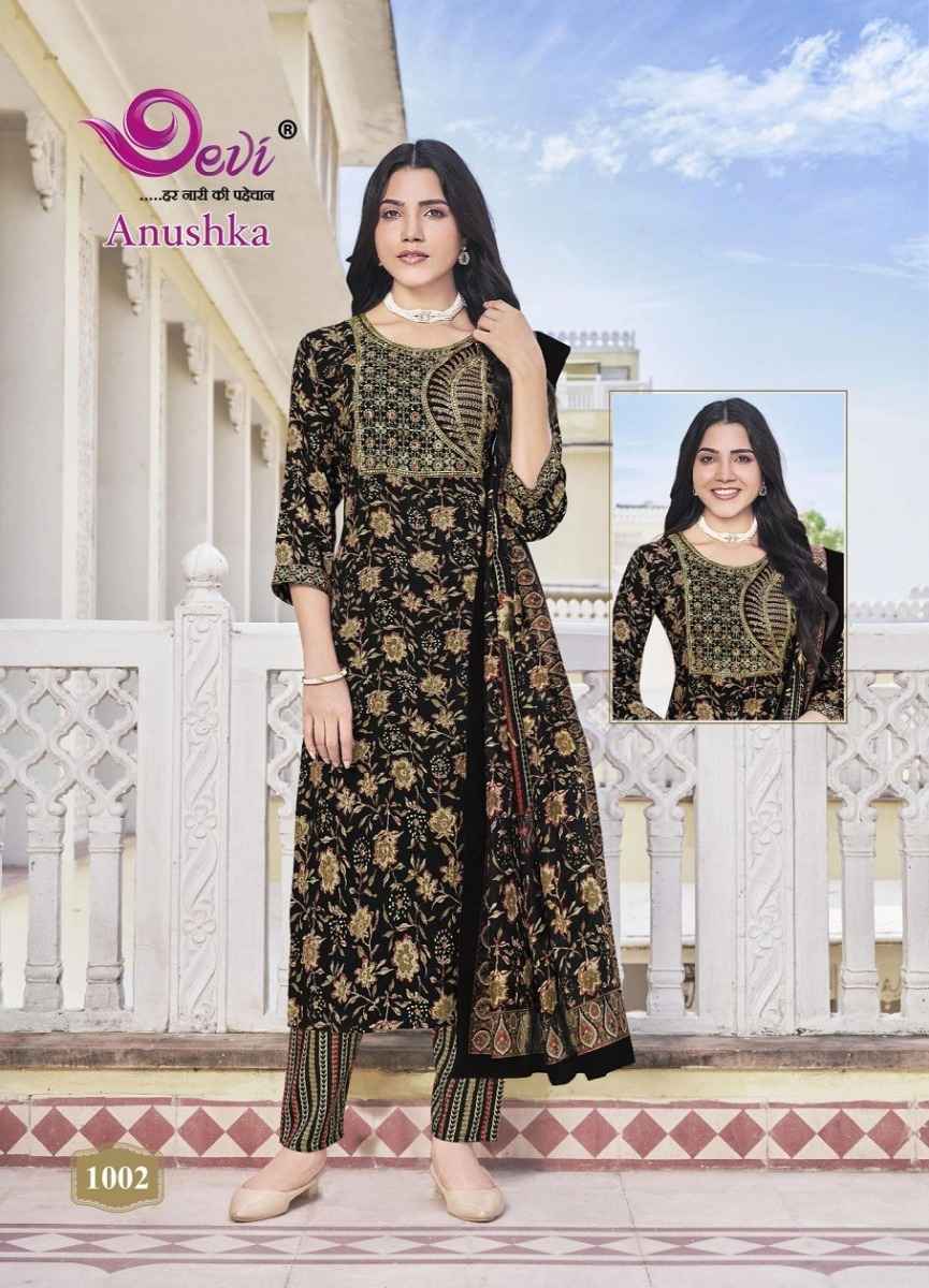 Devi Anushkha Rayon Print Readymade Suit (8 pcs Catalogue)
