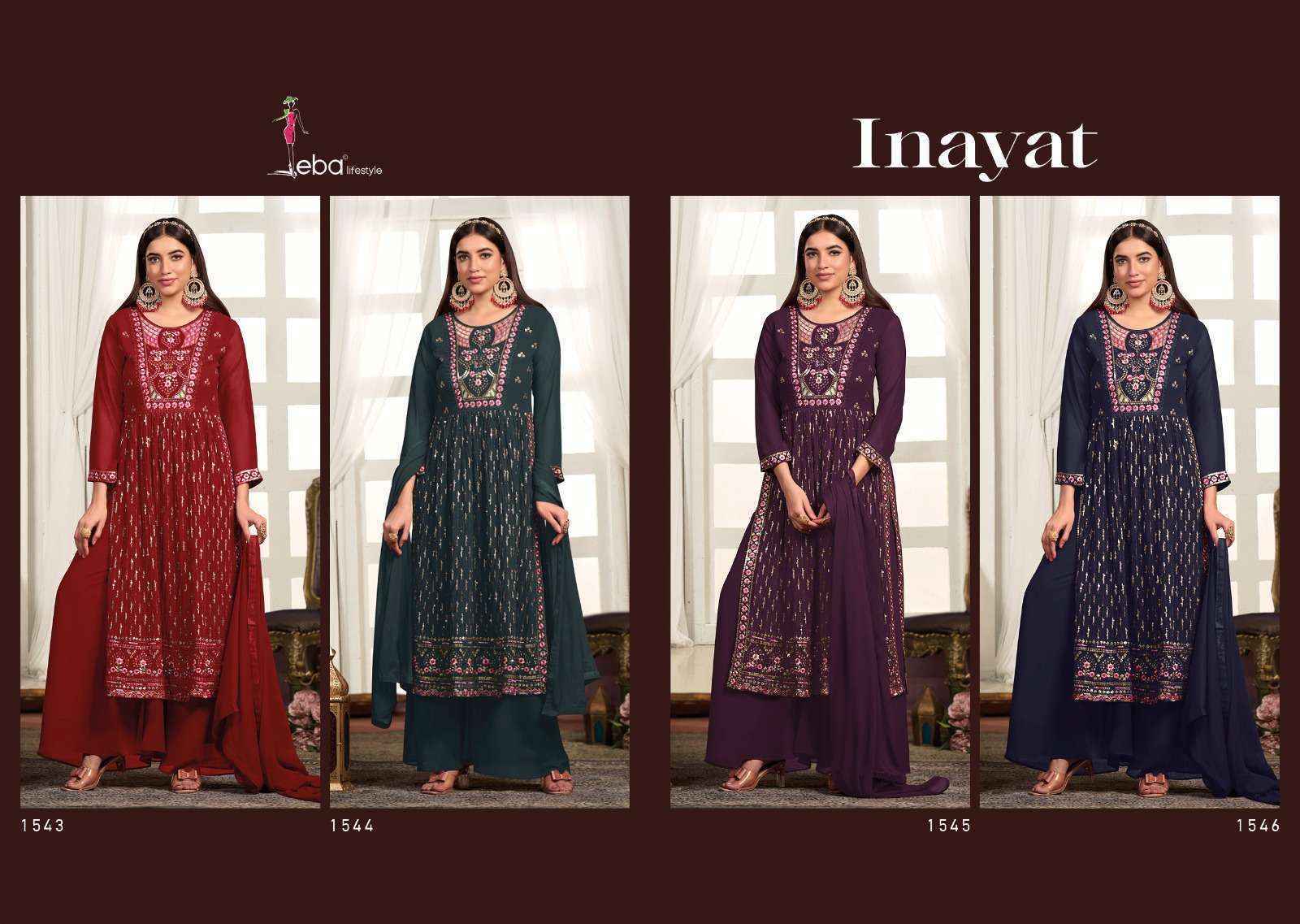 Eba Lifestyle Inayat Readymade Blooming Georgette Dress 4 pcs Catalogue