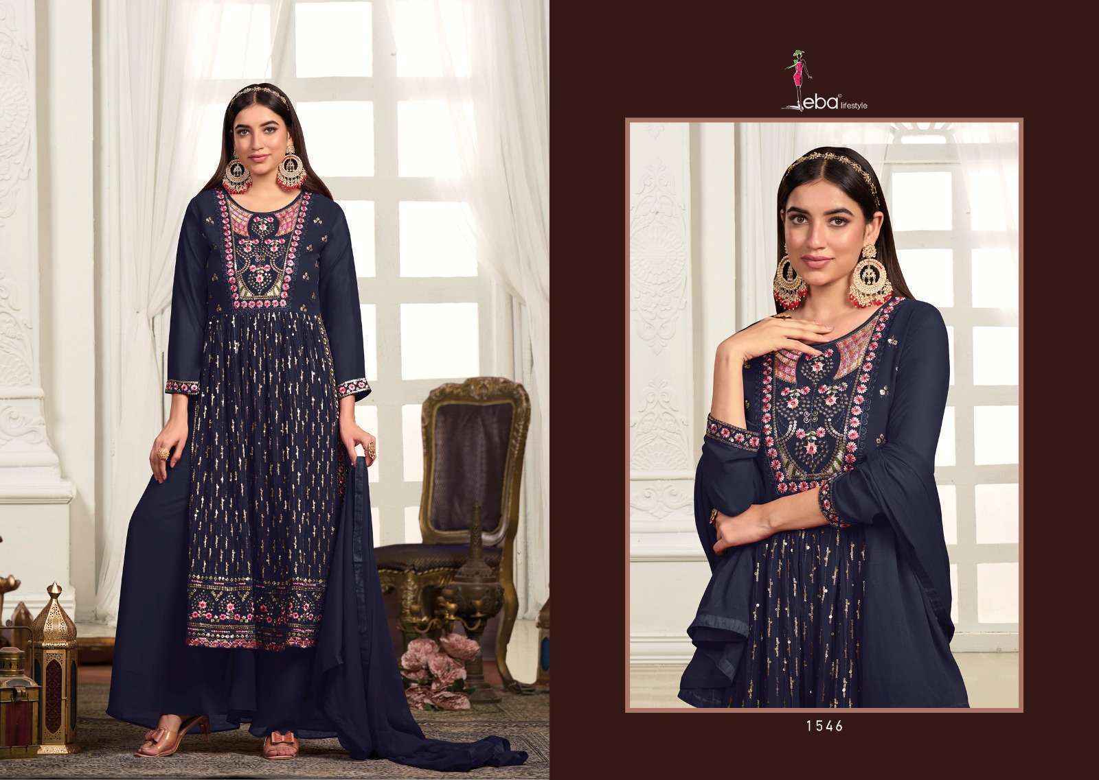 Eba Lifestyle Inayat Readymade Blooming Georgette Dress 4 pcs Catalogue