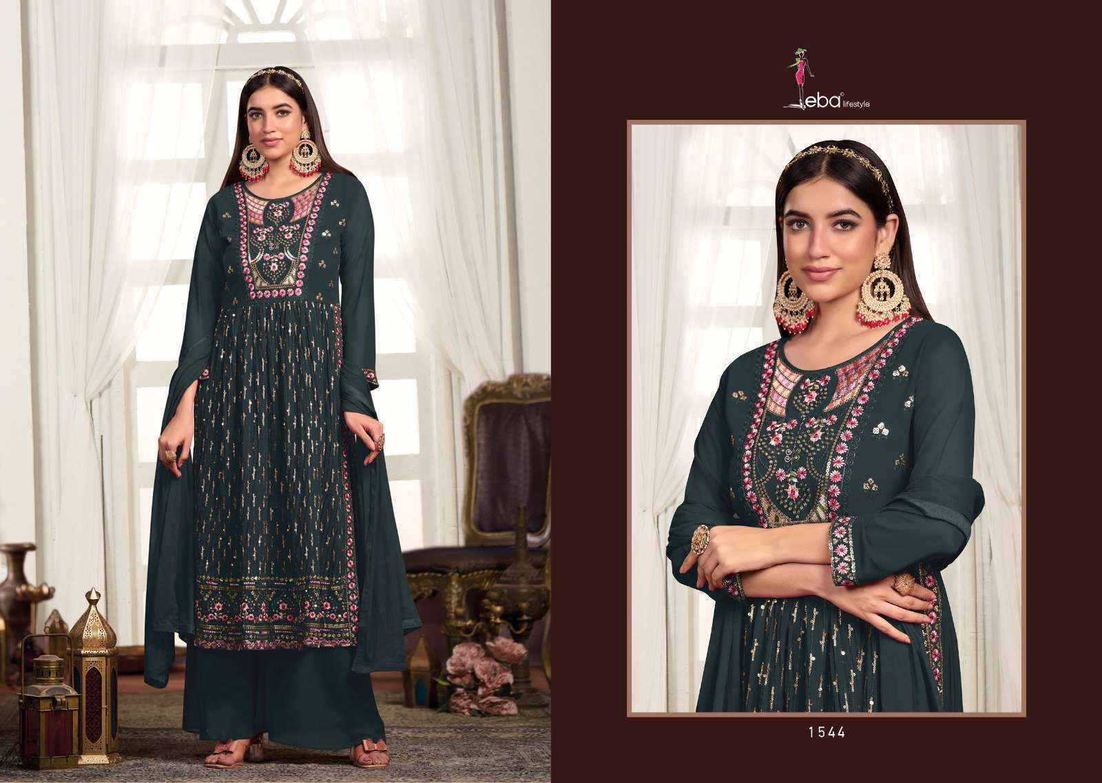 Eba Lifestyle Inayat Readymade Blooming Georgette Dress 4 pcs Catalogue