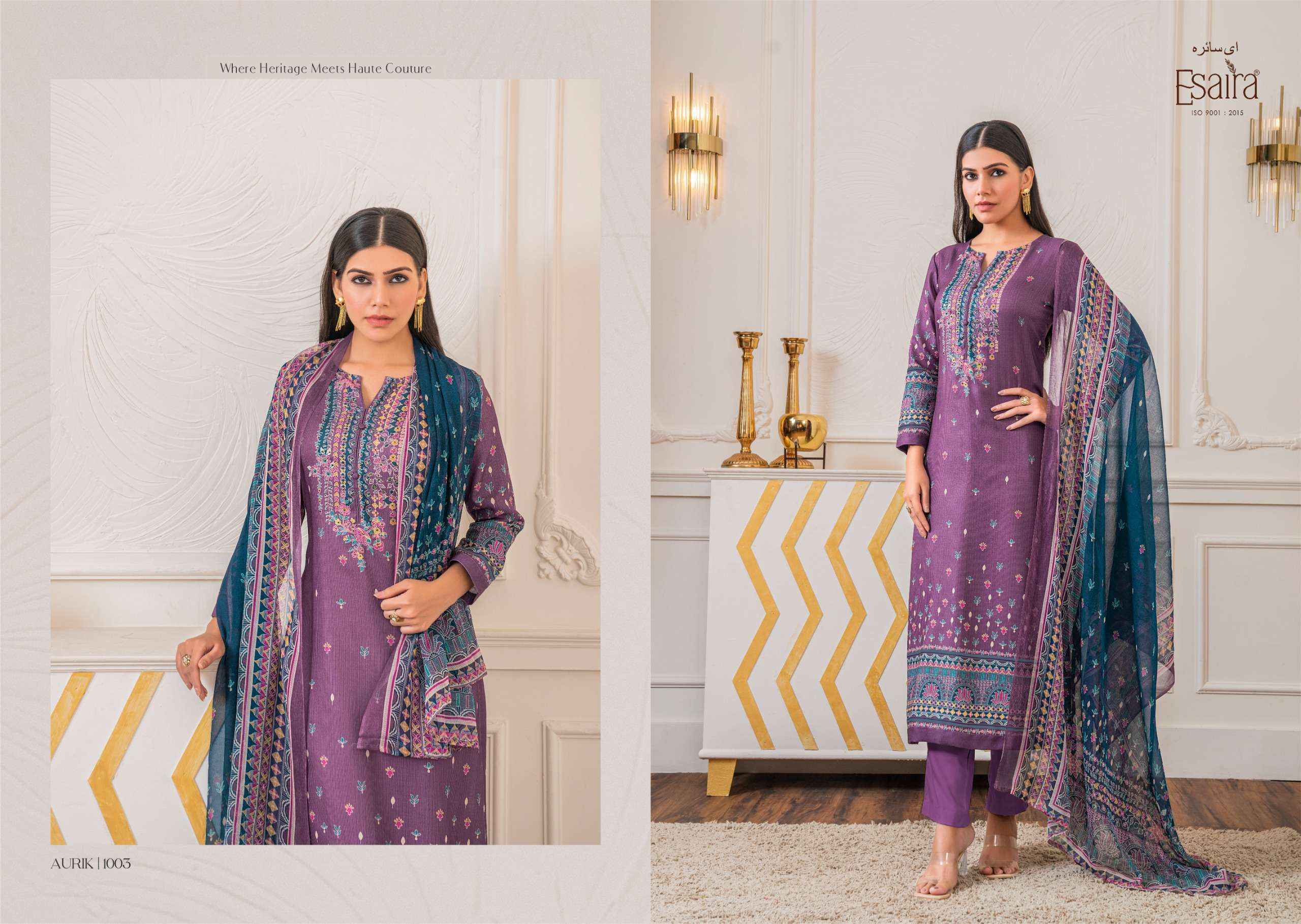 Esaira Aurik Pashmina Dress Material 8 pcs Catalogue