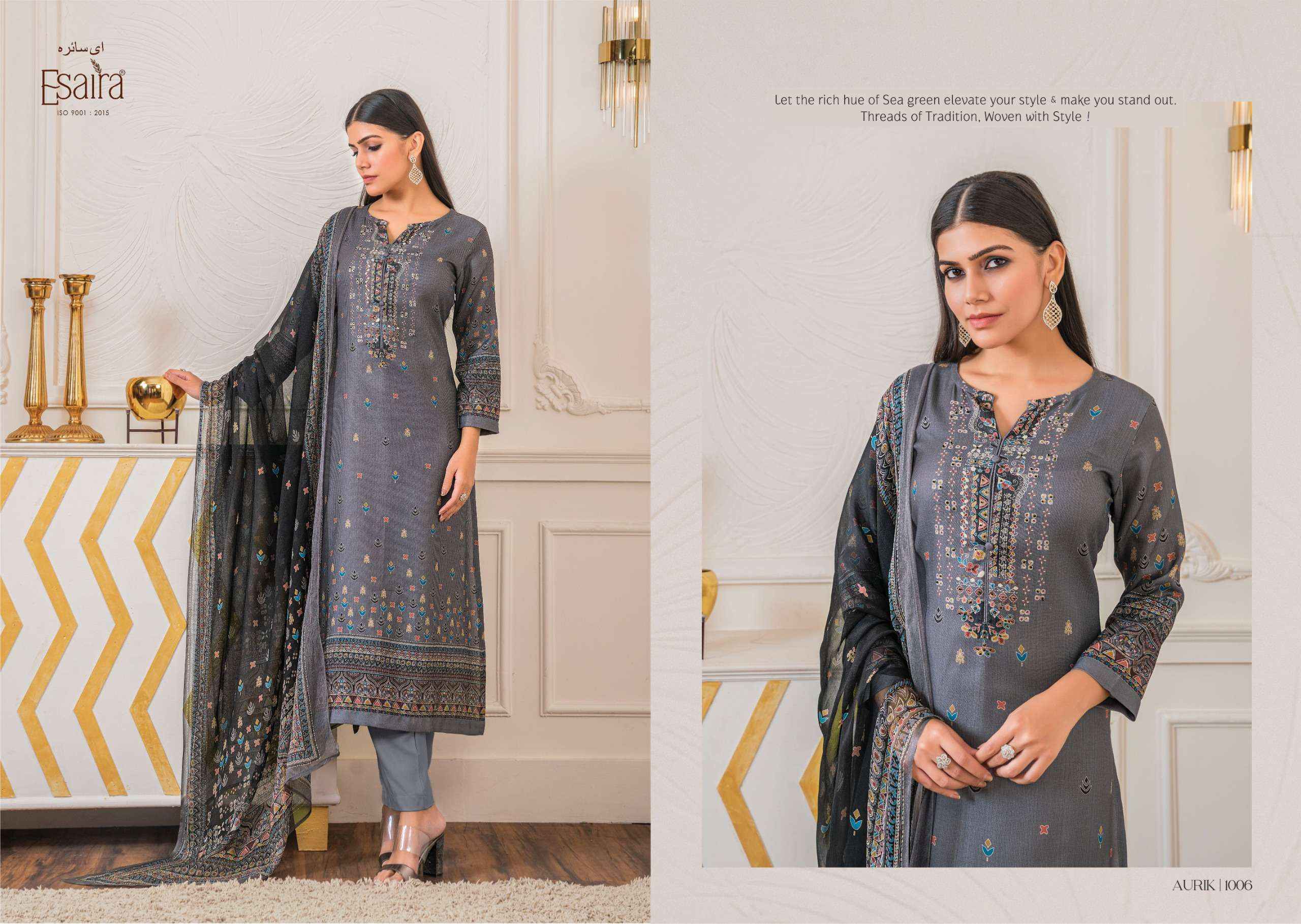 Esaira Aurik Pashmina Dress Material 8 pcs Catalogue
