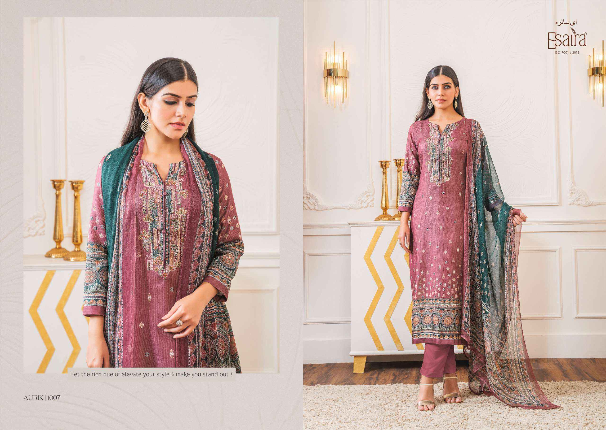 Esaira Aurik Pashmina Dress Material 8 pcs Catalogue