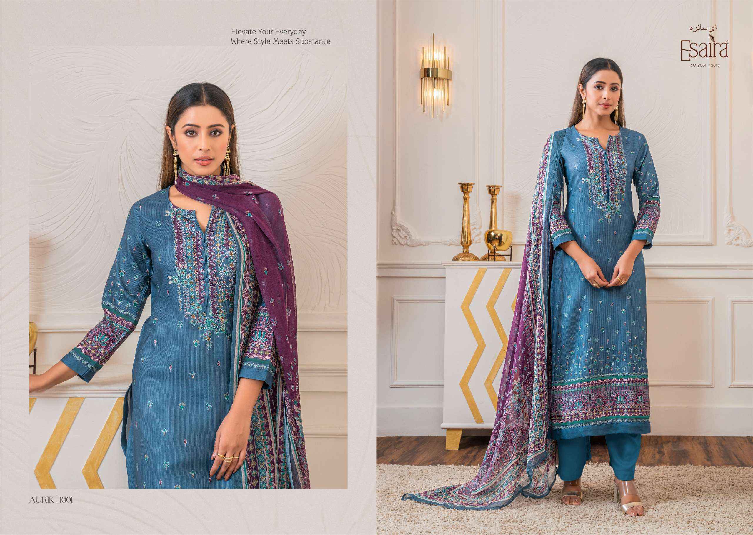 Esaira Aurik Pashmina Dress Material 8 pcs Catalogue