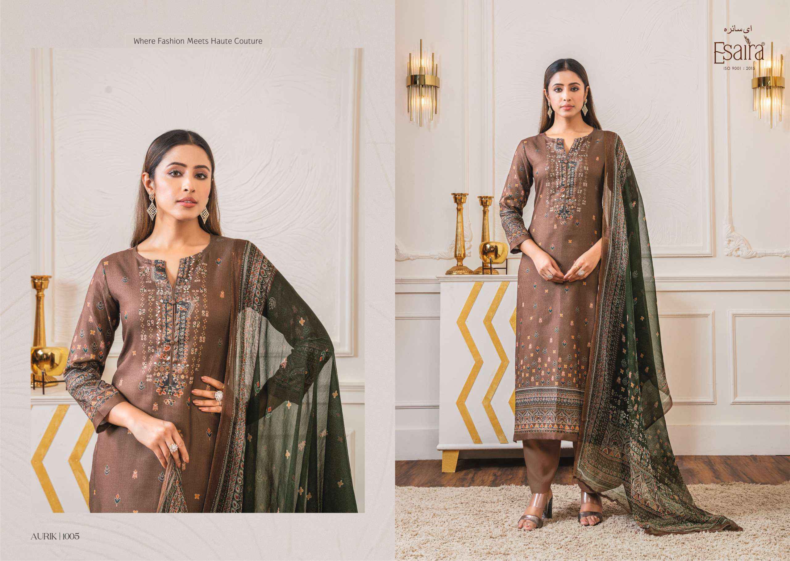 Esaira Aurik Pashmina Dress Material 8 pcs Catalogue
