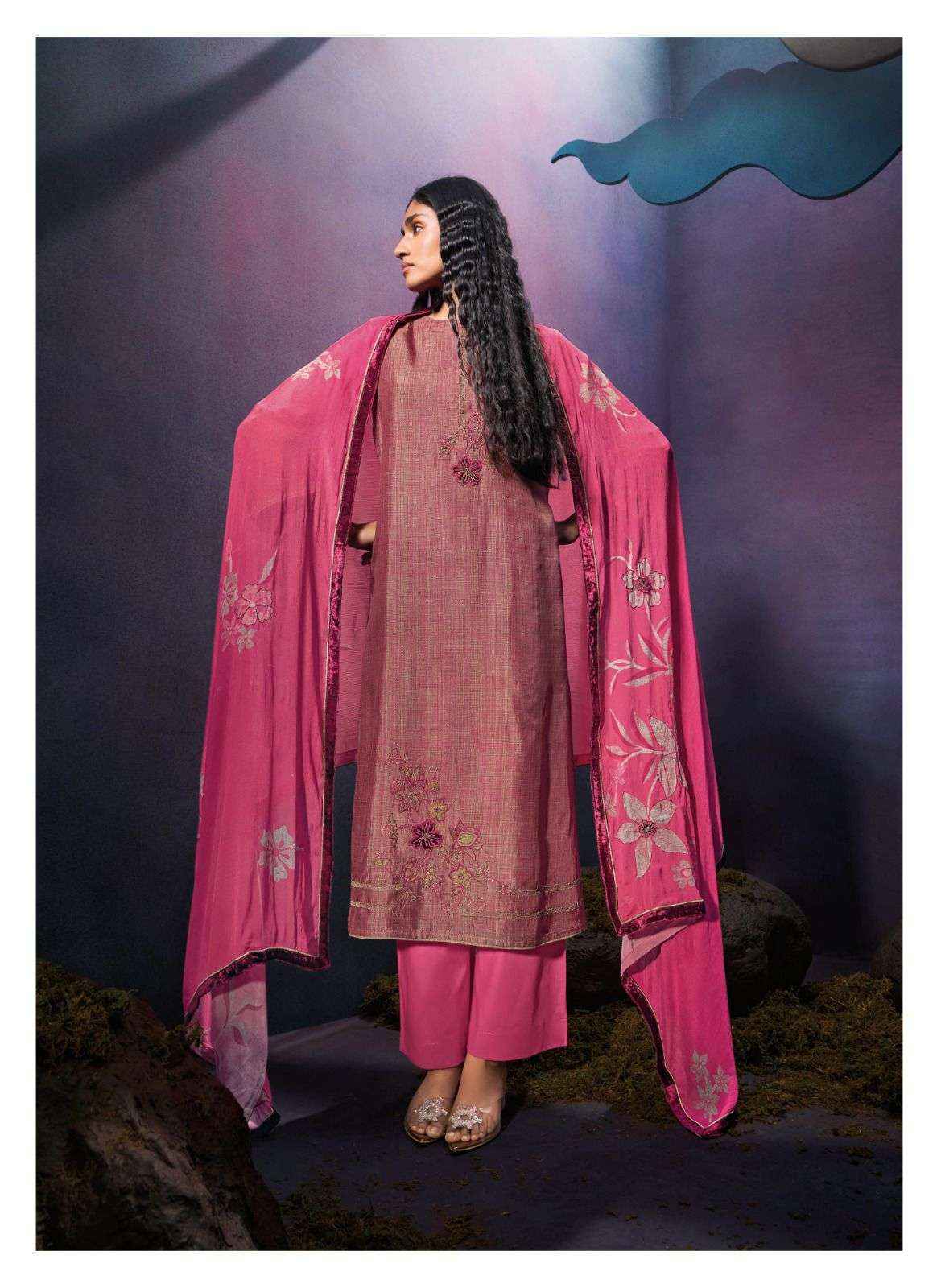 Ganga Kiansh Russian Silk Dress Material (6 pcs Catalogue)