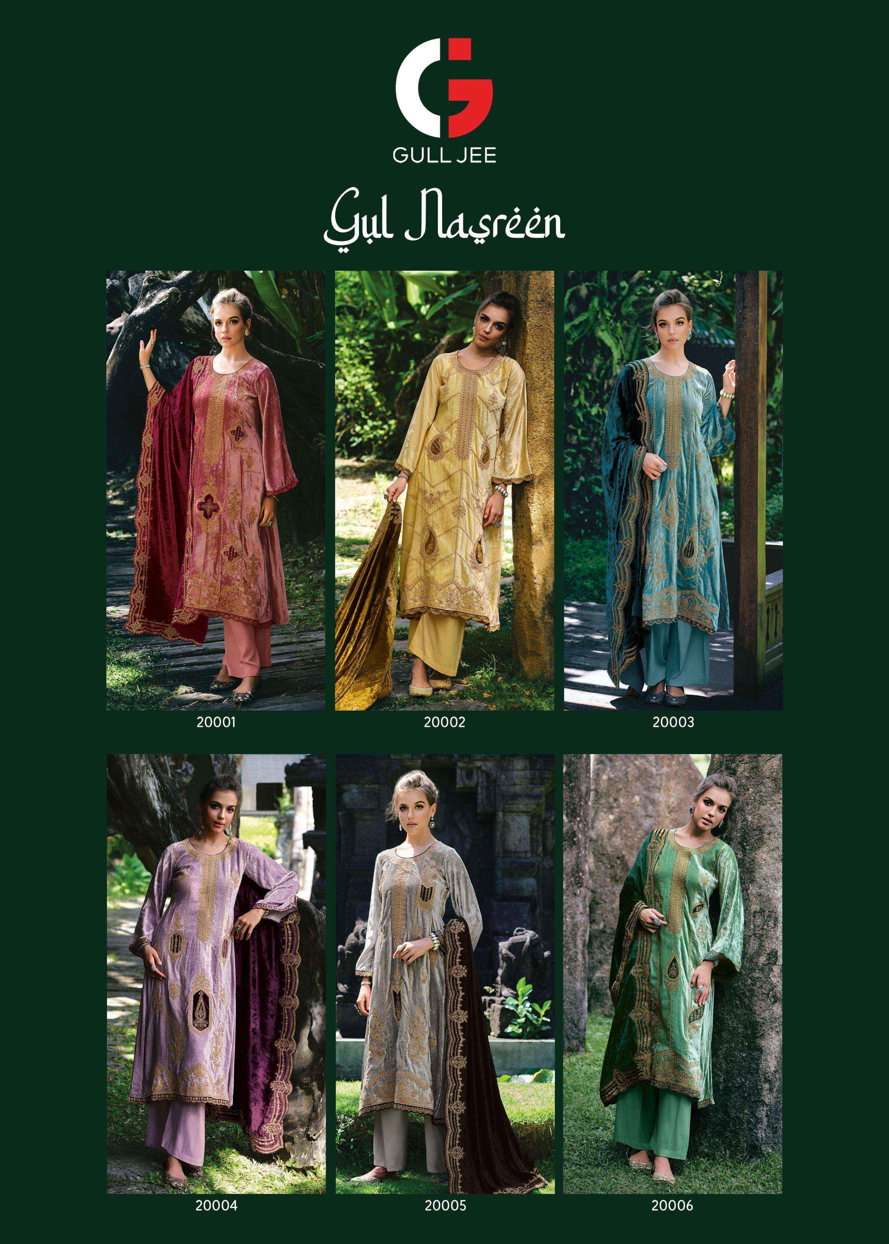Gull Jee Nasreen Velvet Dress Material (6 pcs Catalogue)