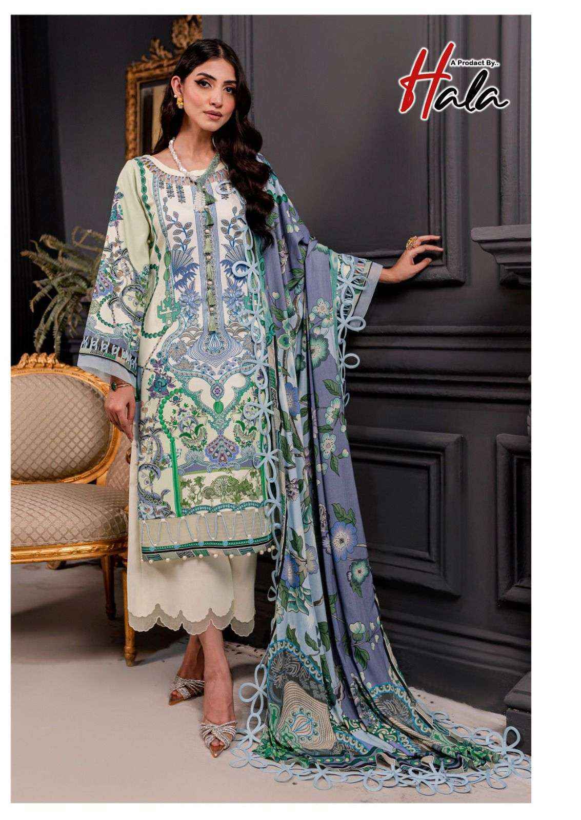 Hala Azure Vol-1 Lawn Cotton Dress Material (6 pcs Catalogue)