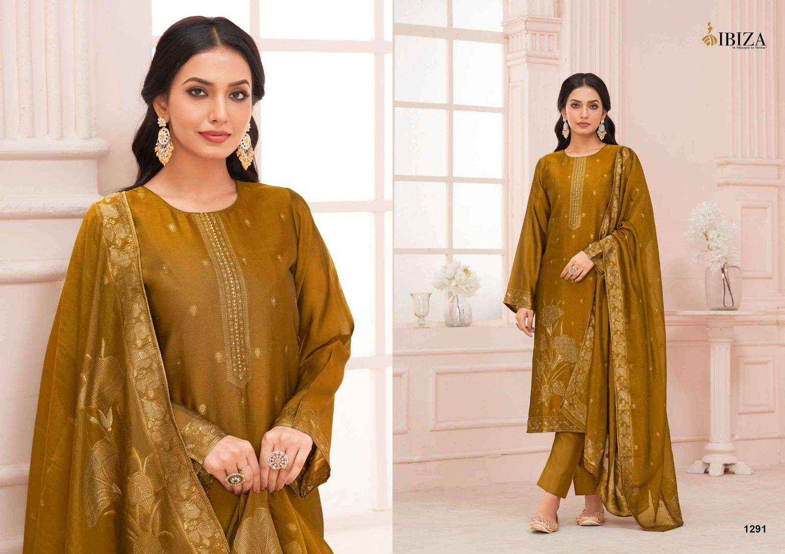 Ibiza Aneri Silk Jacquard Dress Material 4 pcs Catalogue