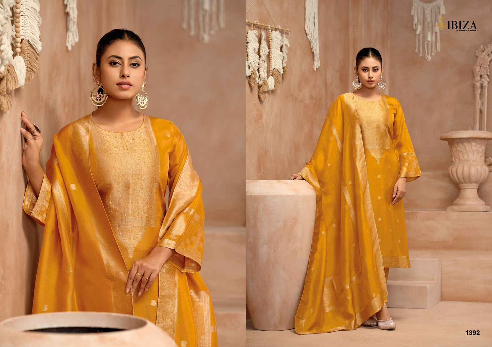 Ibiza Gulmohar Pure Banglory Silk Dress Material (4 pcs Catalogue)