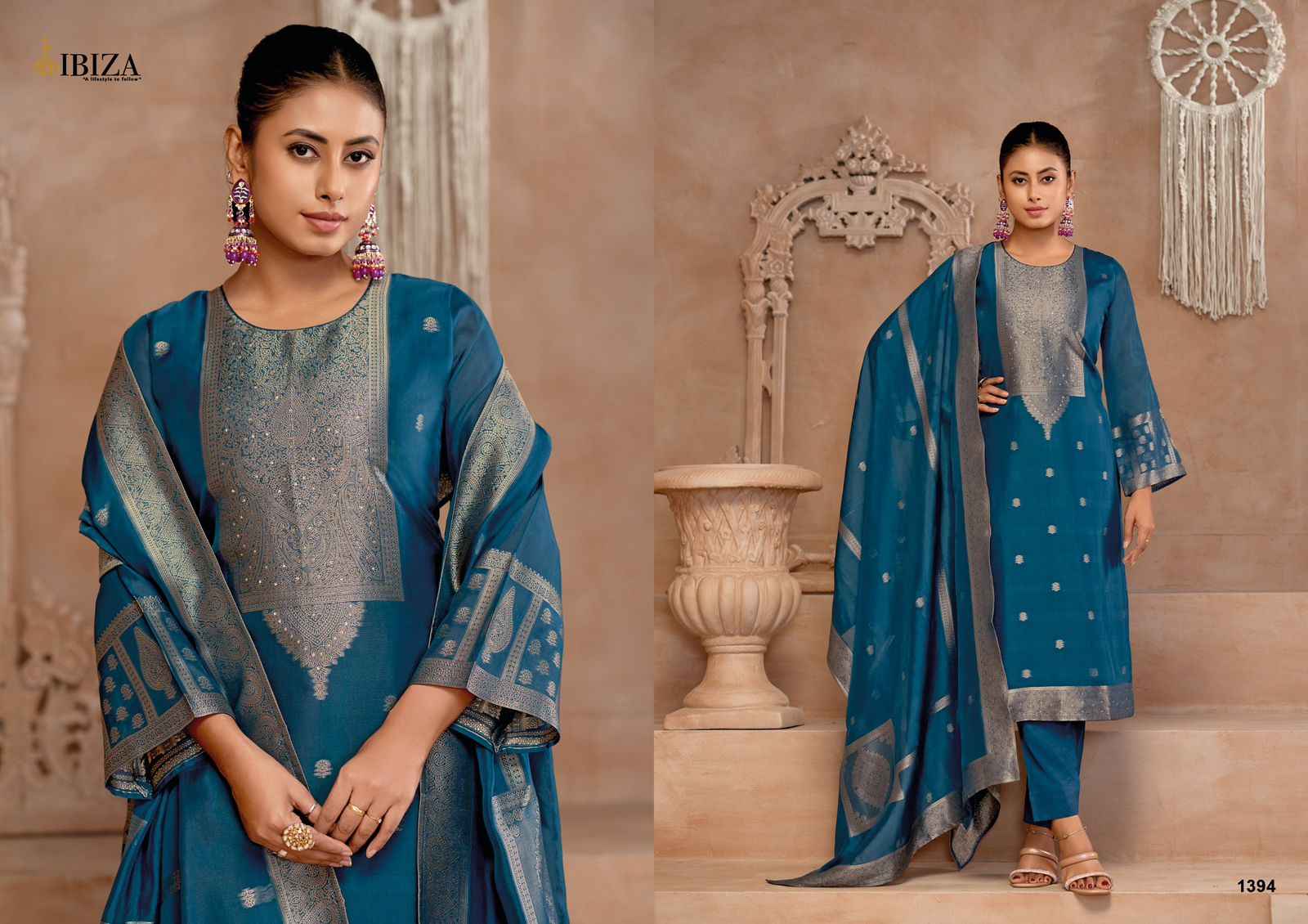 Ibiza Gulmohar Pure Banglory Silk Dress Material (4 pcs Catalogue)