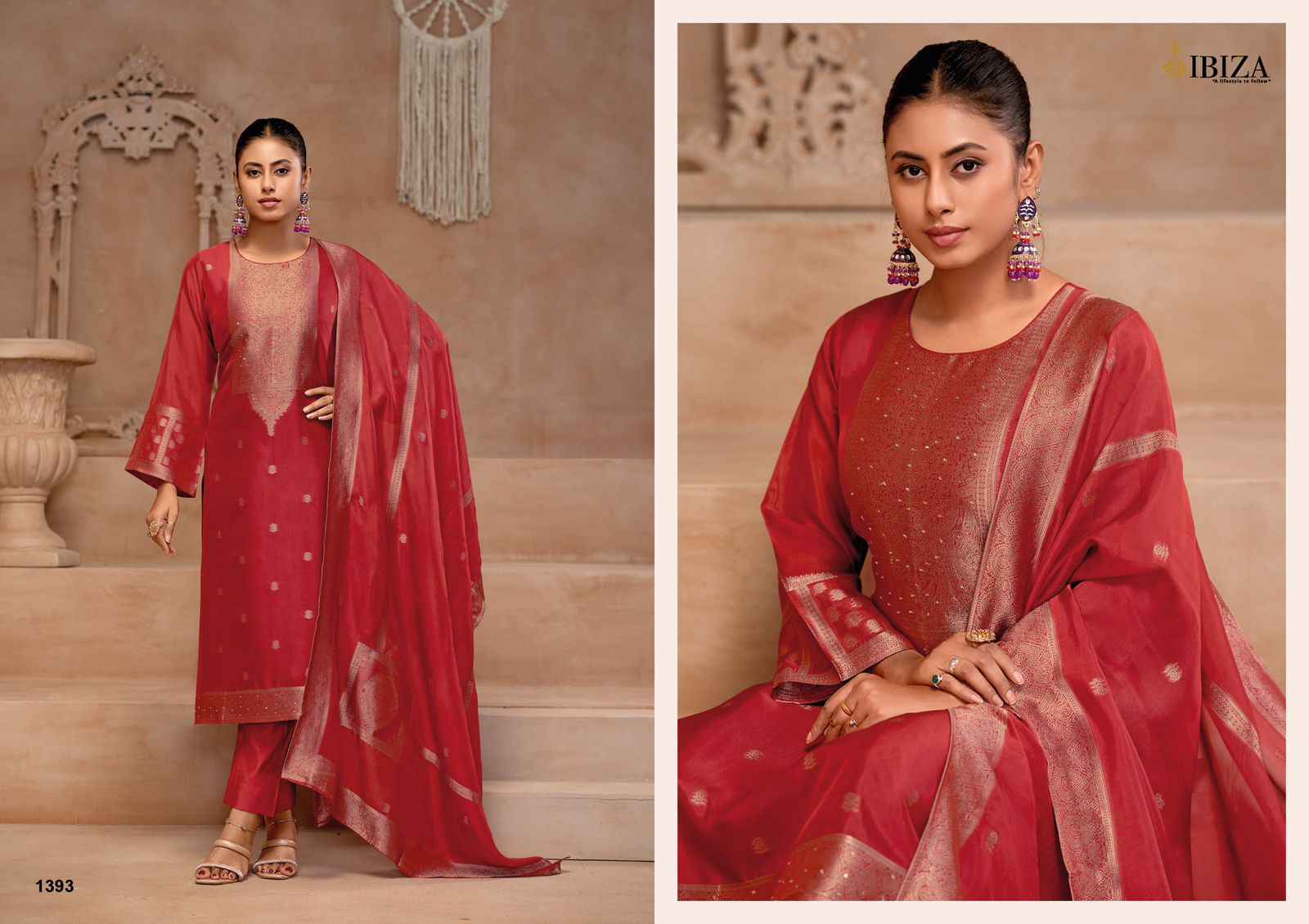 Ibiza Gulmohar Pure Banglory Silk Dress Material (4 pcs Catalogue)