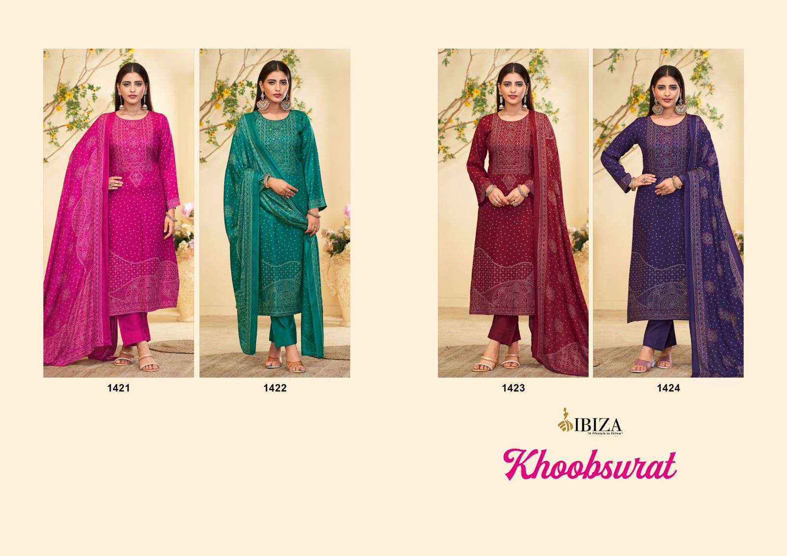 Ibiza Khoobsurat Pashmina Dress Material 4 pcs Catalogue