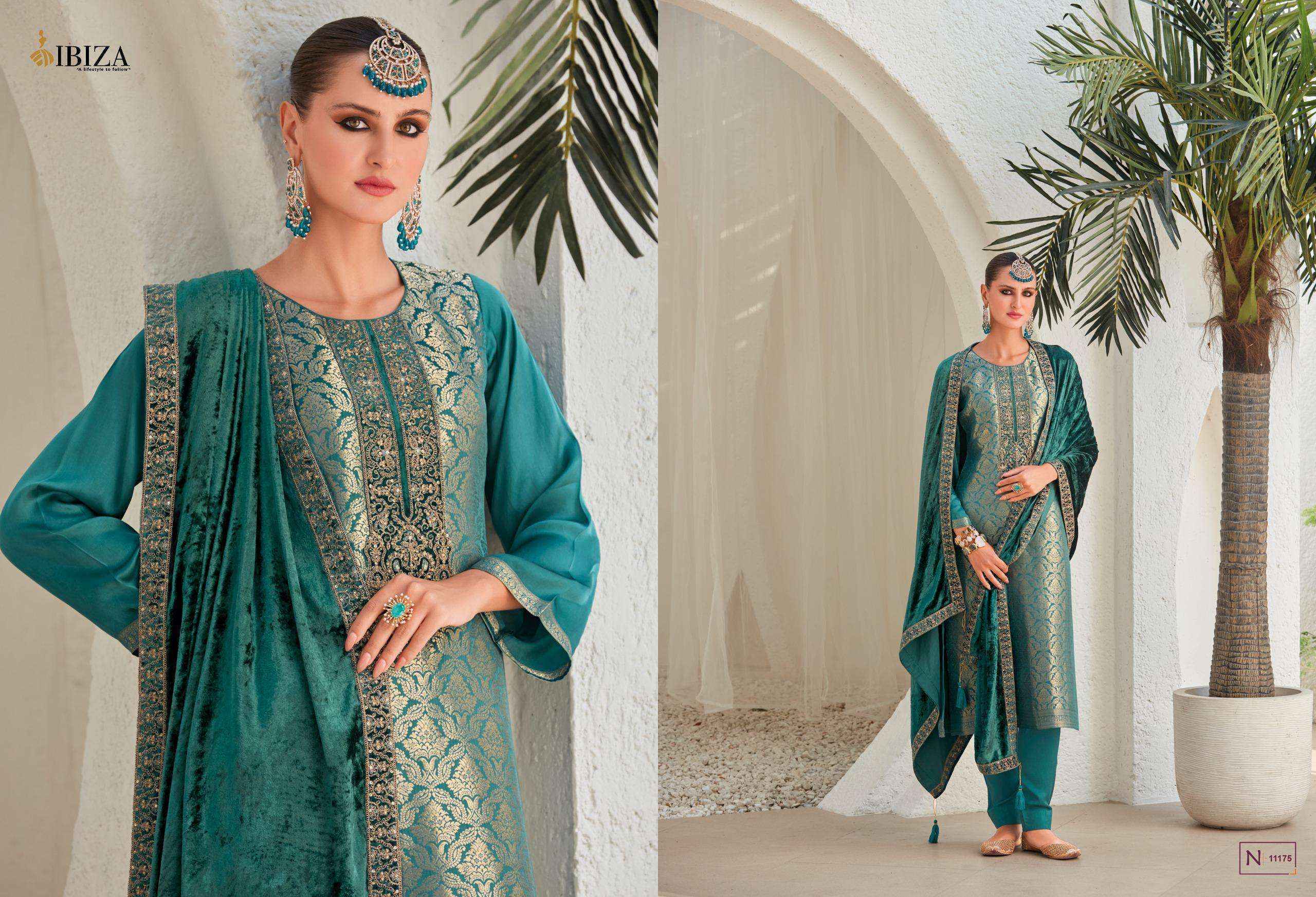 Ibiza Sadgi Silk Jacquard Dress Material 6 pcs Catalogue