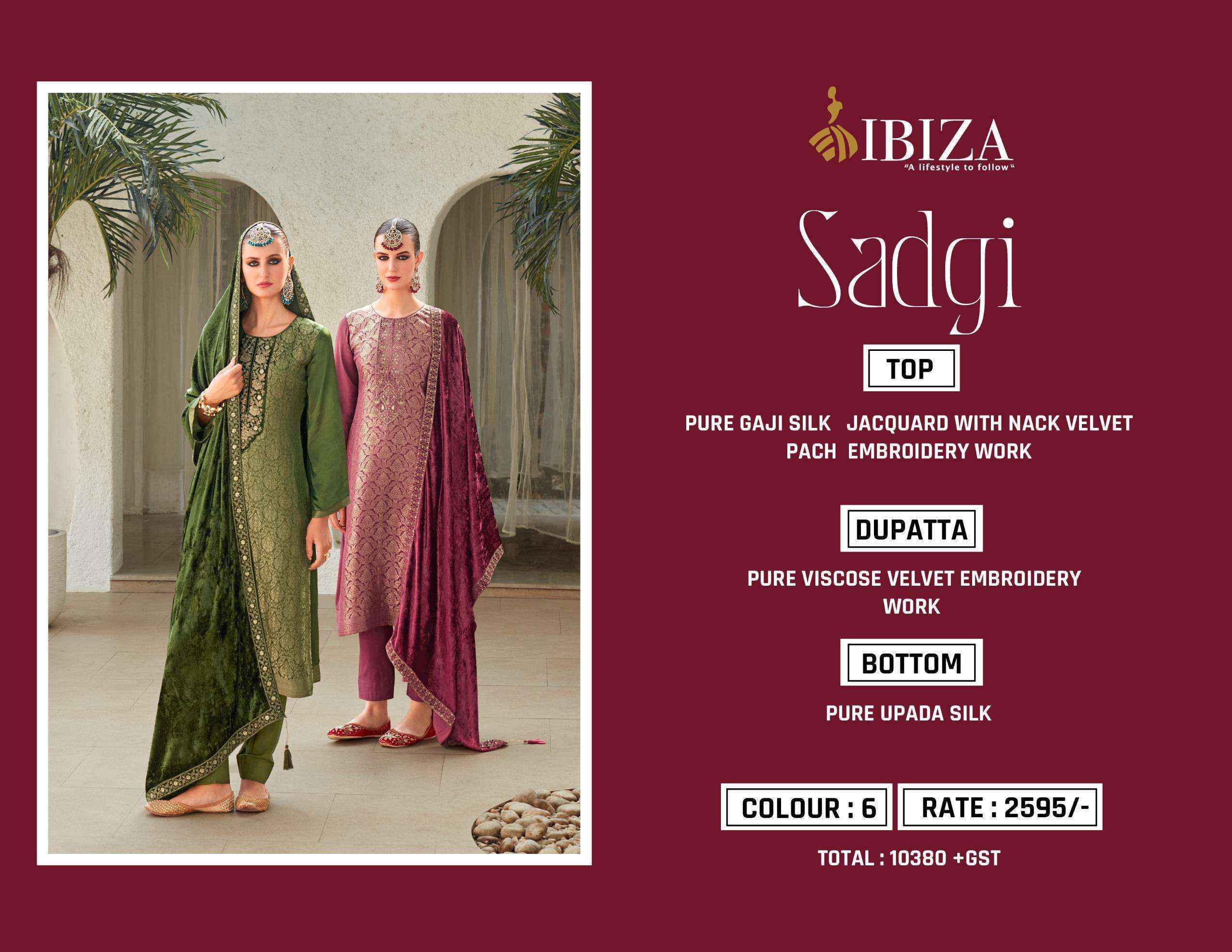 Ibiza Sadgi Silk Jacquard Dress Material 6 pcs Catalogue