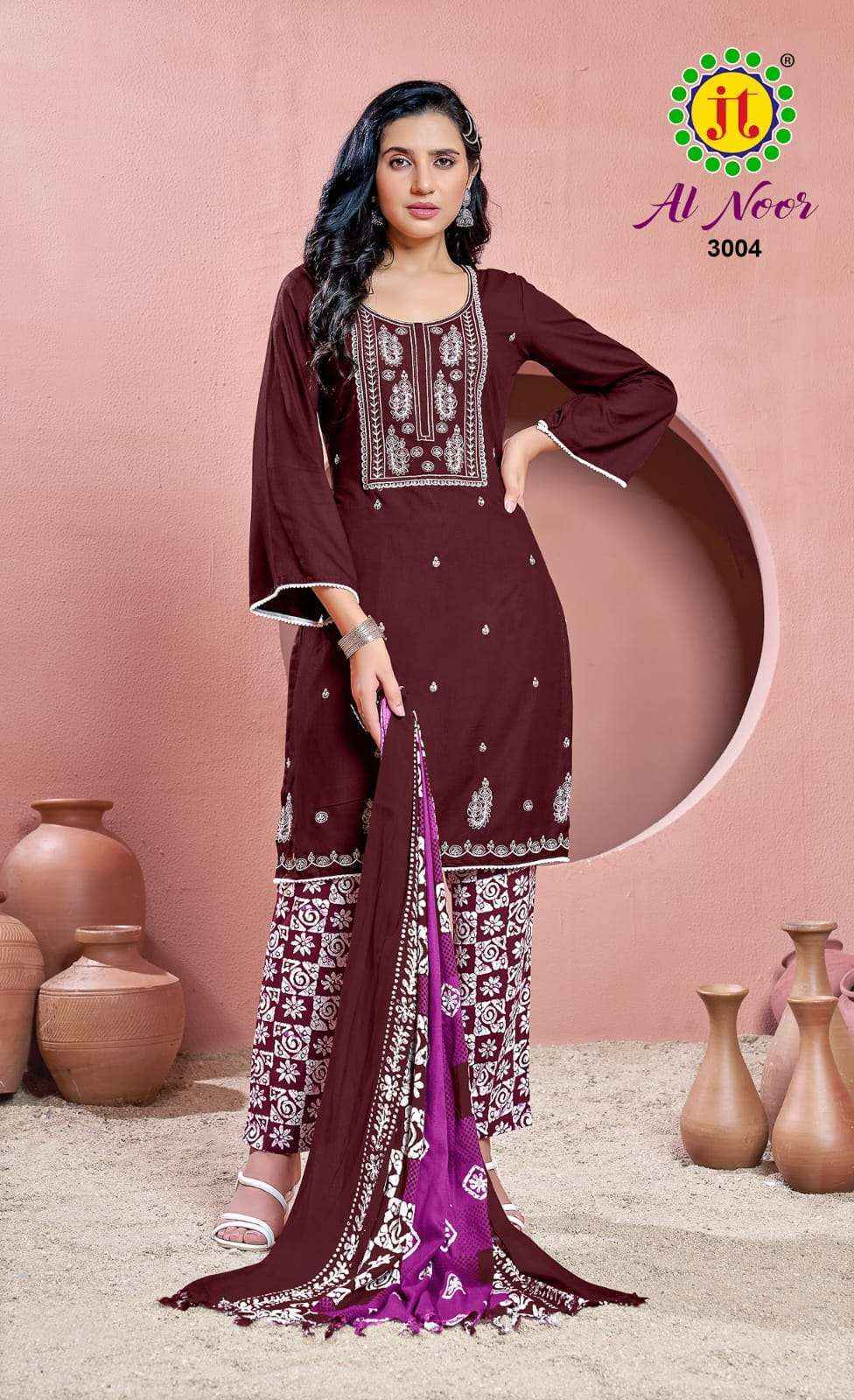 Jt Al Noor Vol-3 Rayon Dress Material (5 pcs Catalogue)