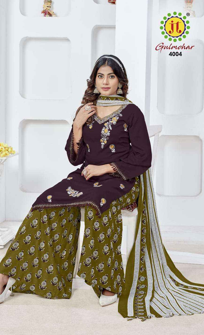 Jt Gulmohar Vol-4 Rayon Dress Material (5 pcs Catalogue)