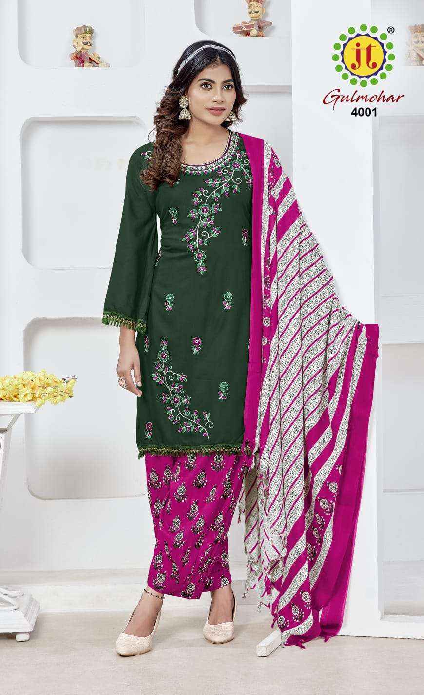 Jt Gulmohar Vol-4 Rayon Dress Material (5 pcs Catalogue)