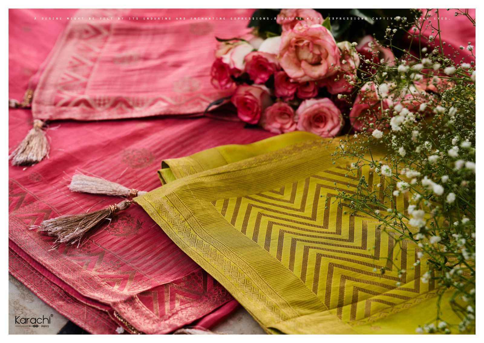 Kesar Karachi Bahar Kanjivaram Silk Dress Material (4 pcs Catalogue)
