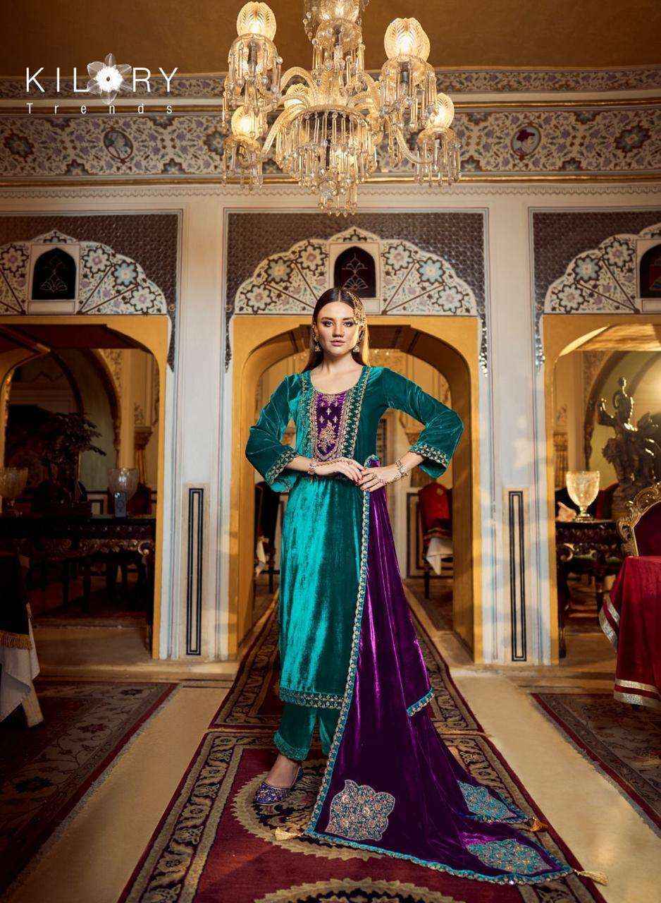 Kilory Trendz Jashn E Mehfil Velvet Dress Material (6 pcs Catalogue)