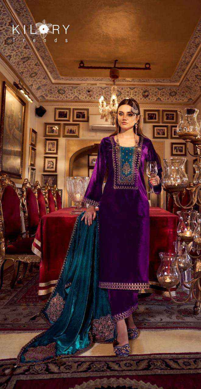 Kilory Trendz Jashn E Mehfil Velvet Dress Material (6 pcs Catalogue)