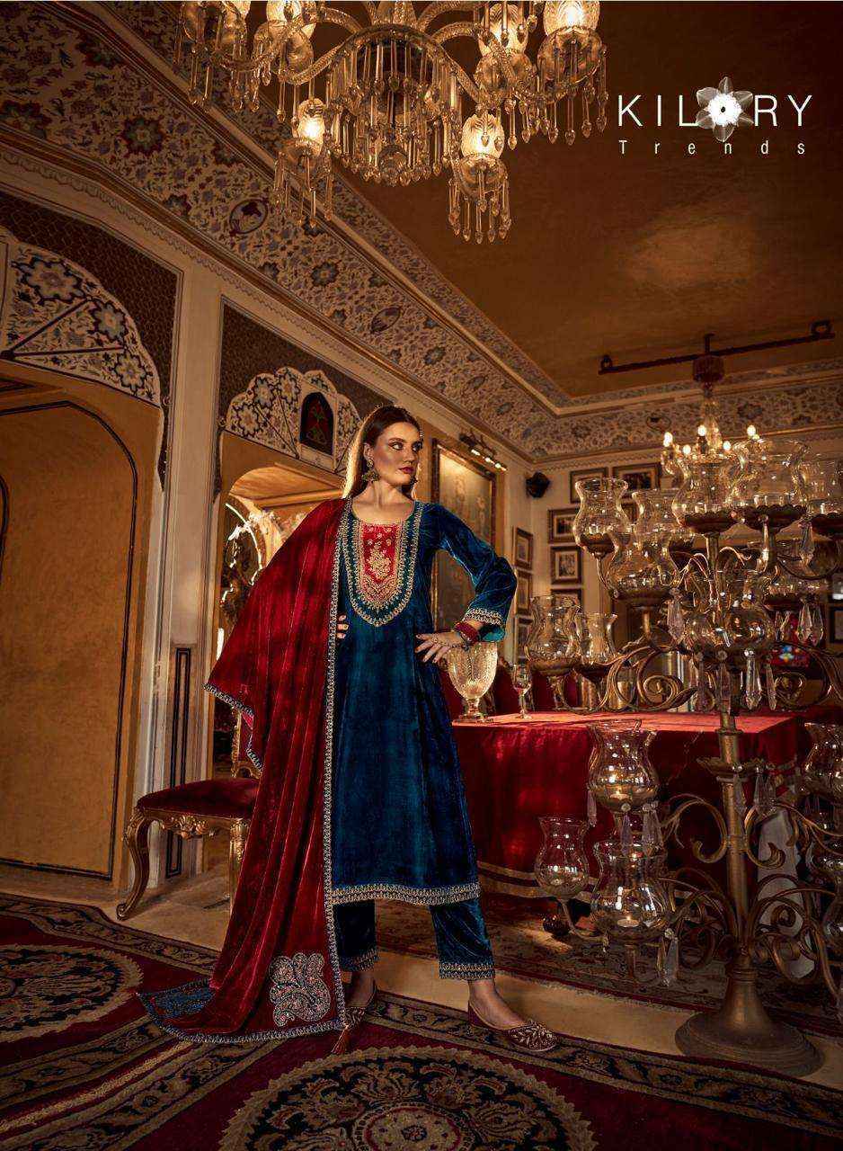 Kilory Trendz Jashn E Mehfil Velvet Dress Material (6 pcs Catalogue)